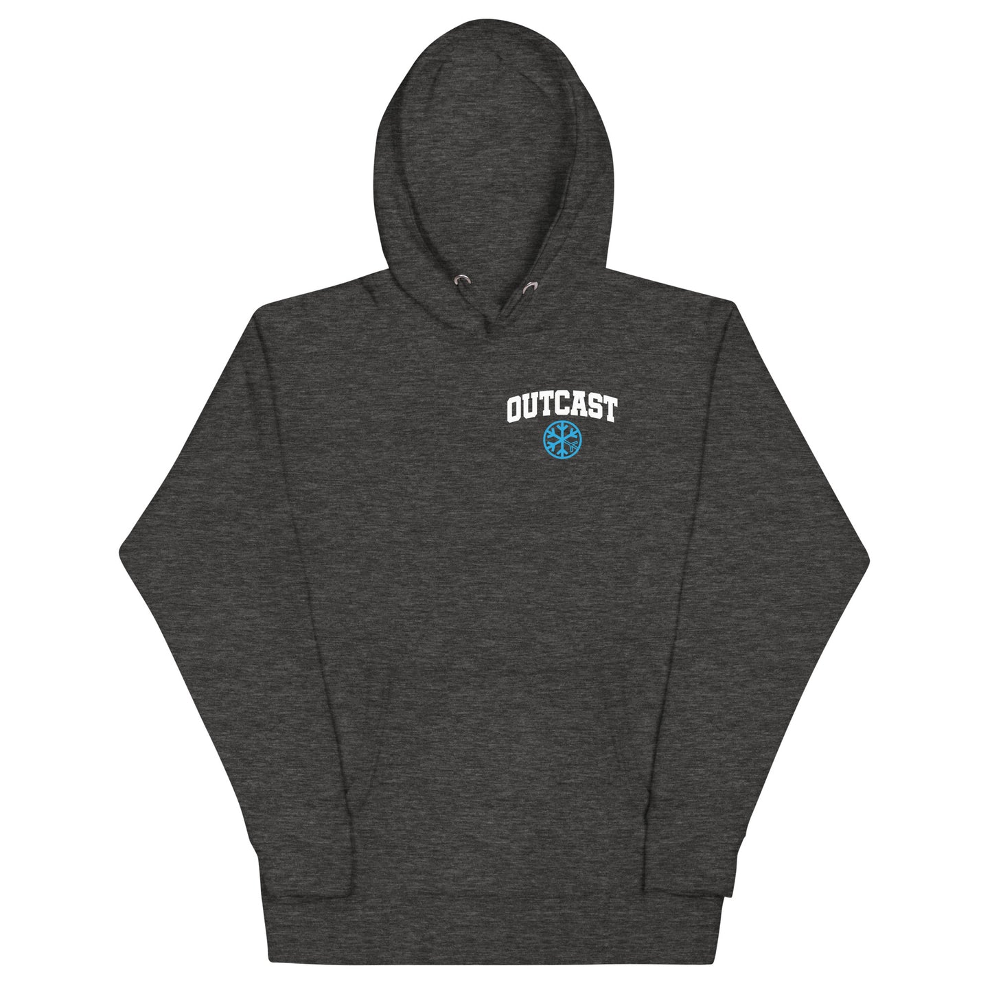 Darkgray-Outcast Graffiti Character Hoodie from B.Different Clothing, front view, graffiti-inspired streetwear