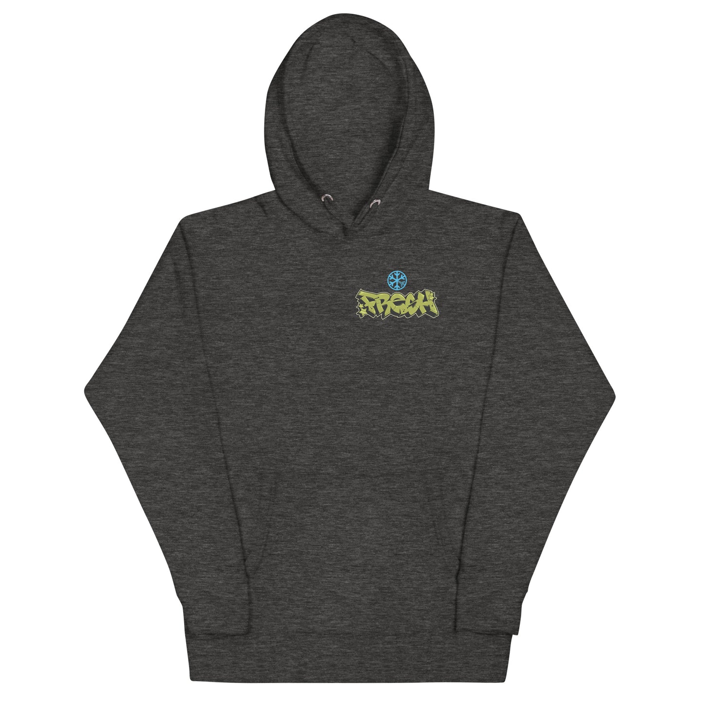 Darkgray-Fresh Graffiti Character Hoodie from B.Different Clothing, front view, graffiti-inspired streetwear