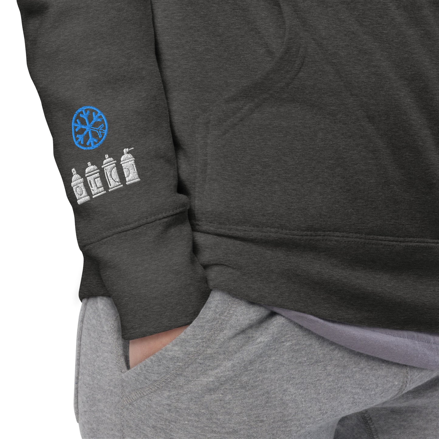 Darkgray-Get Down Graffiti Lettering Hoodie from B.Different Clothing, detail, graffiti-inspired streetwear