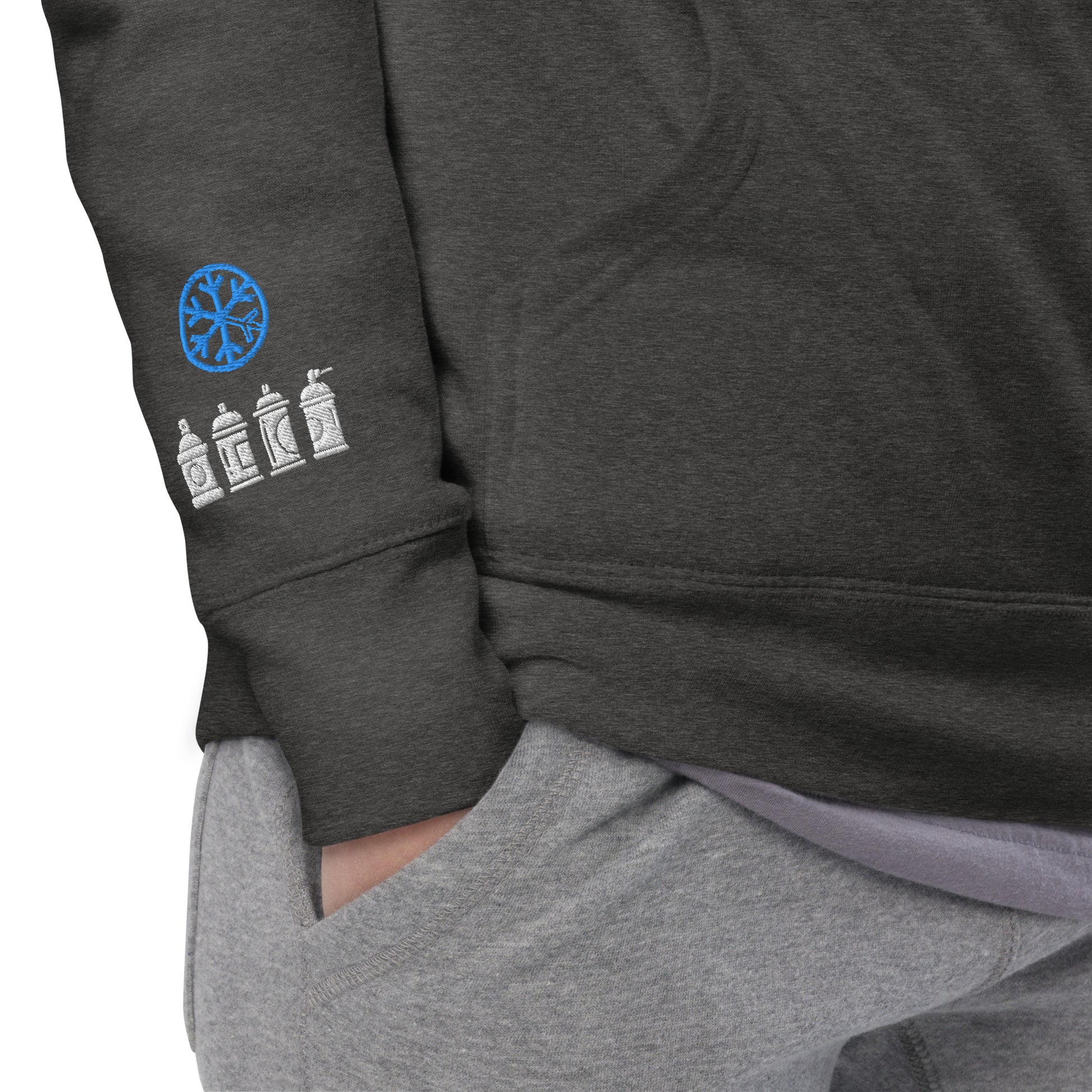 Darkgray-Get Down Graffiti Lettering Hoodie from B.Different Clothing, detail, graffiti-inspired streetwear