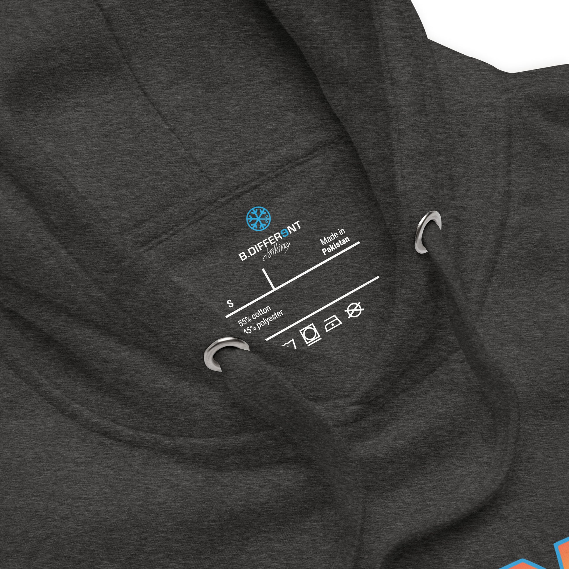 Darkgray-Back to the Graff Hoodie from B.Different Clothing, collar, graffiti-inspired streetwear