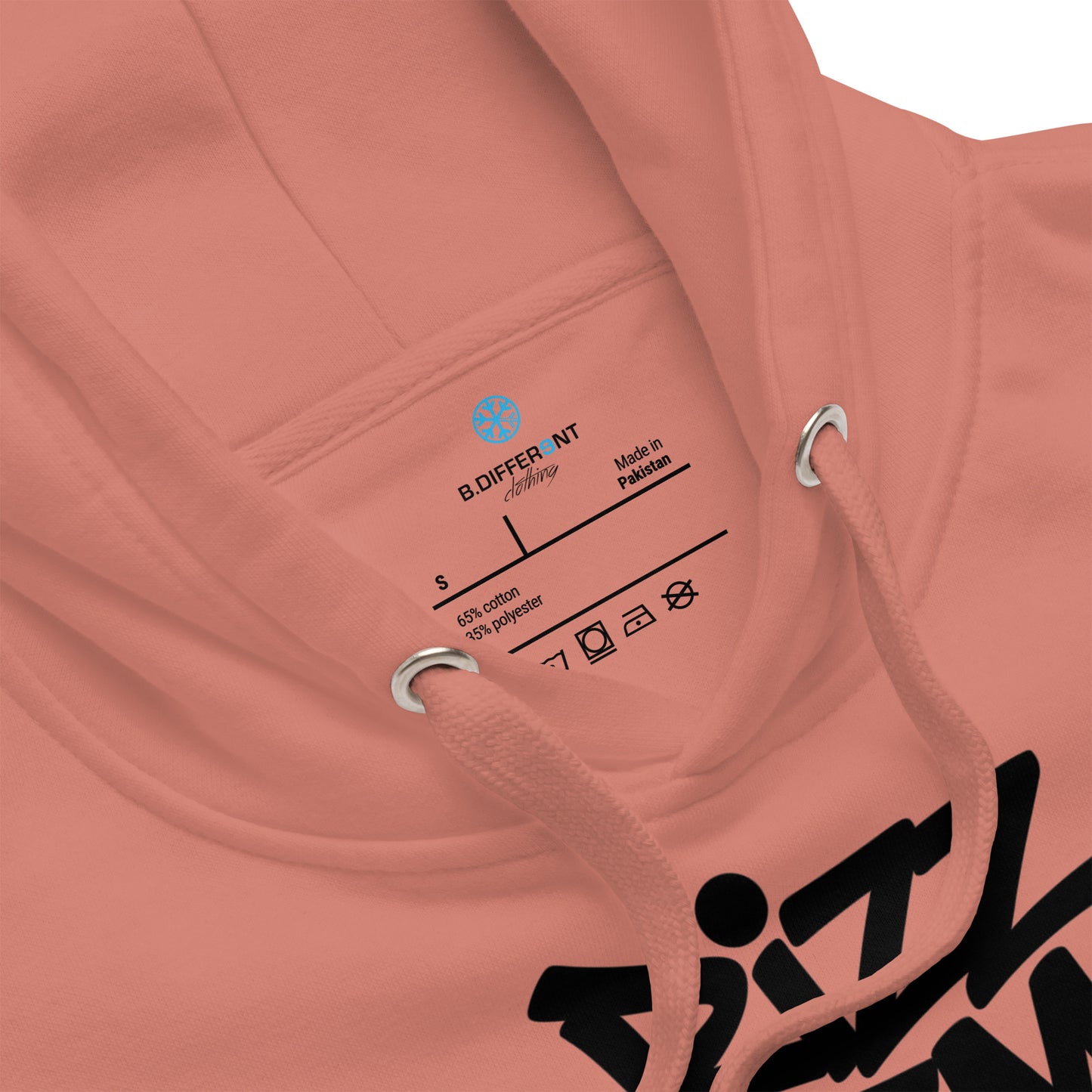 Pink-Rizz 'Em With The 'Tism Graffiti Hoodie from B.Different Clothing, collar, graffiti-inspired streetwear