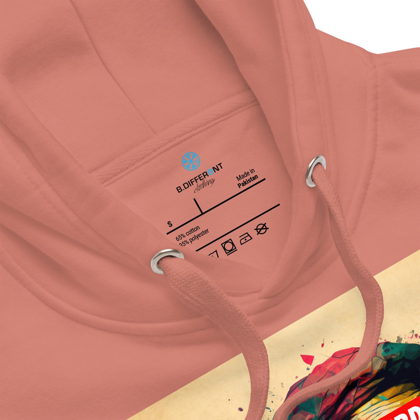 Pink-Leonardo da Vinci Hoodie from B.Different Clothing, collar, graffiti-inspired streetwear