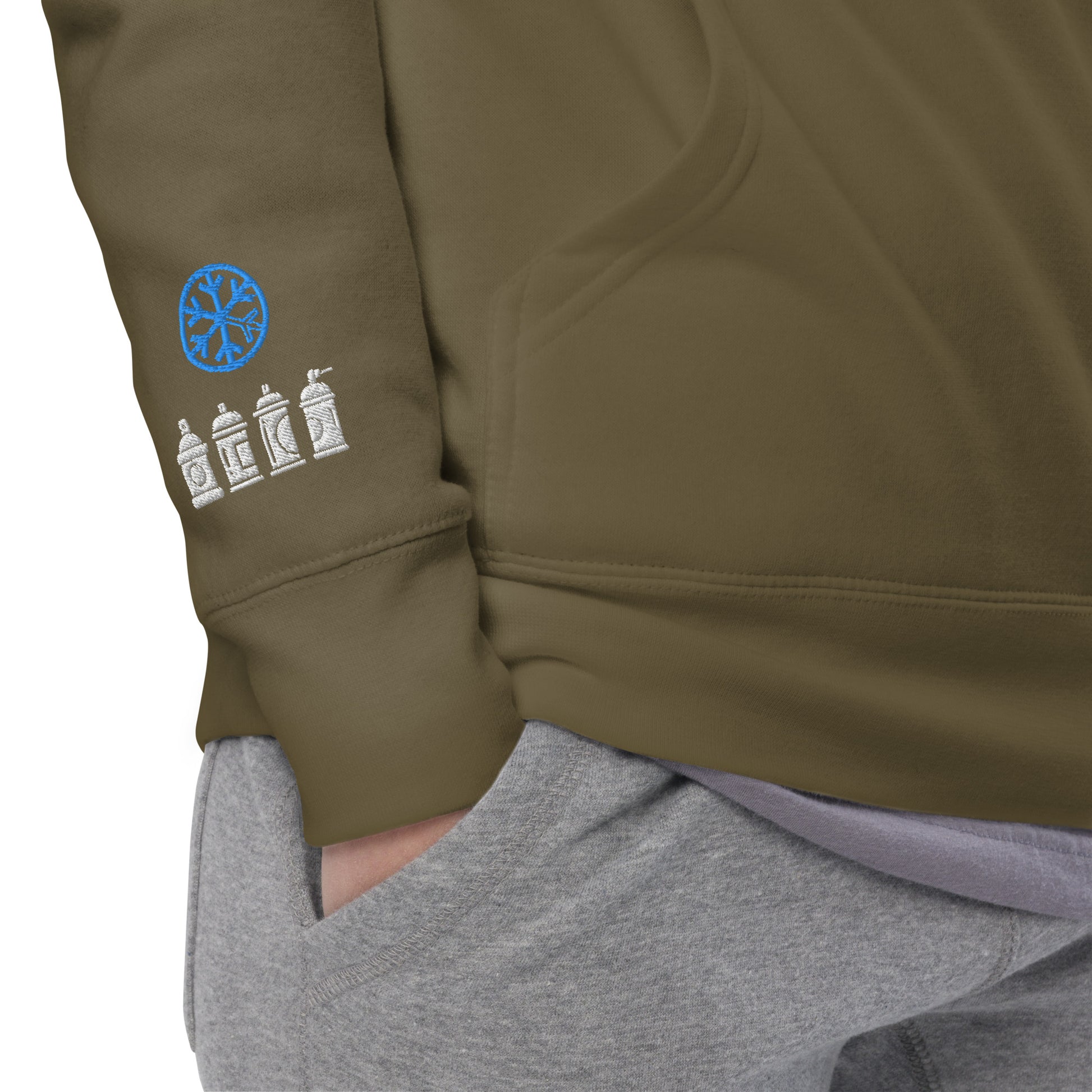 Green-Get Down Graffiti Lettering Hoodie from B.Different Clothing, detail, graffiti-inspired streetwear