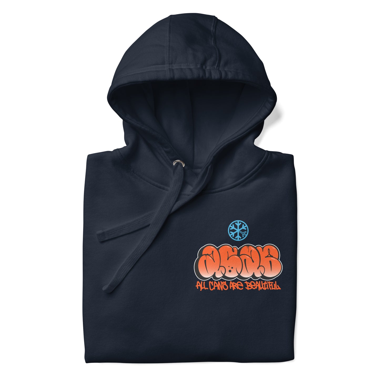 Navy-ACAB Girl Graffiti Hoodie from B.Different Clothing, folded, graffiti-inspired streetwear