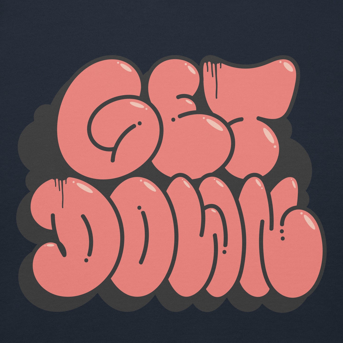 Navy-Get Down Graffiti Throw-up Hoodie from B.Different Clothing, graphic, graffiti-inspired streetwear