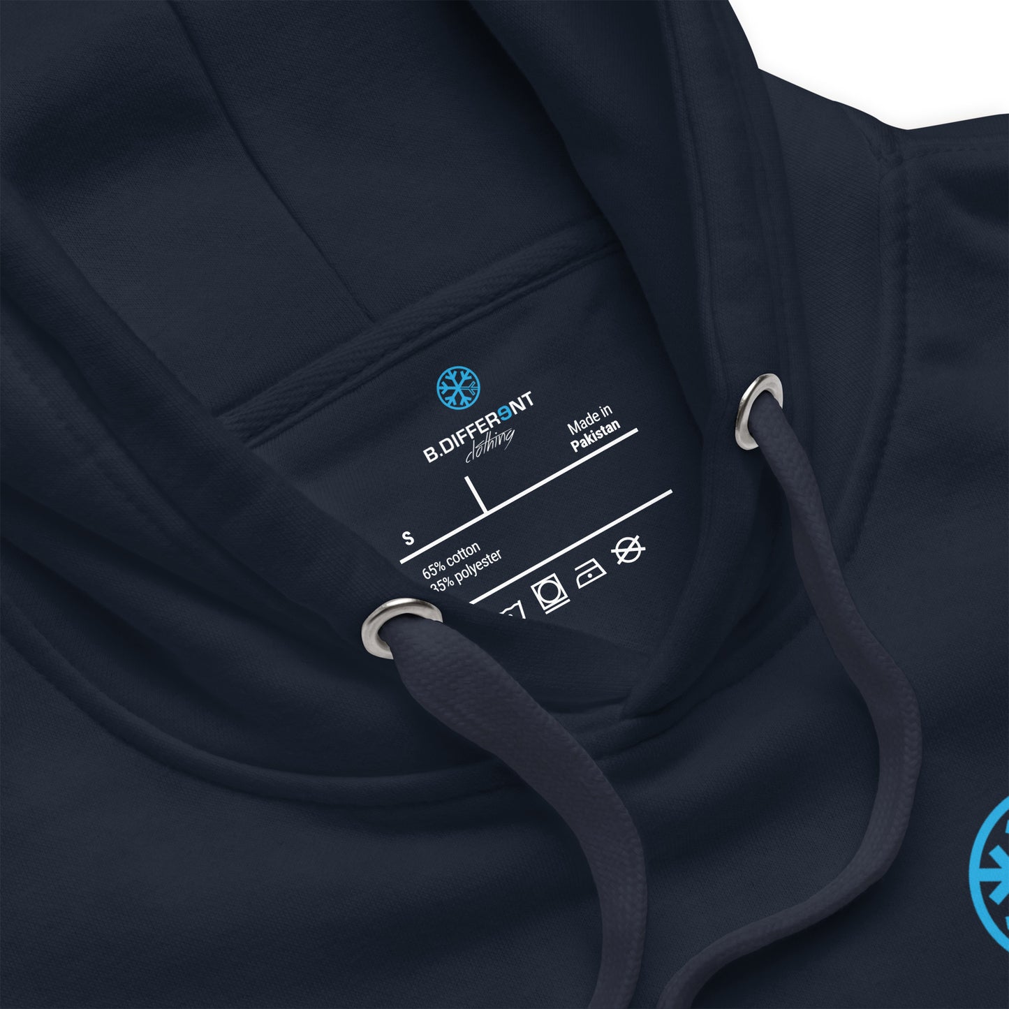 Navy-Stay Fly Graffiti Character Hoodie from B.Different Clothing, collar, graffiti-inspired streetwear