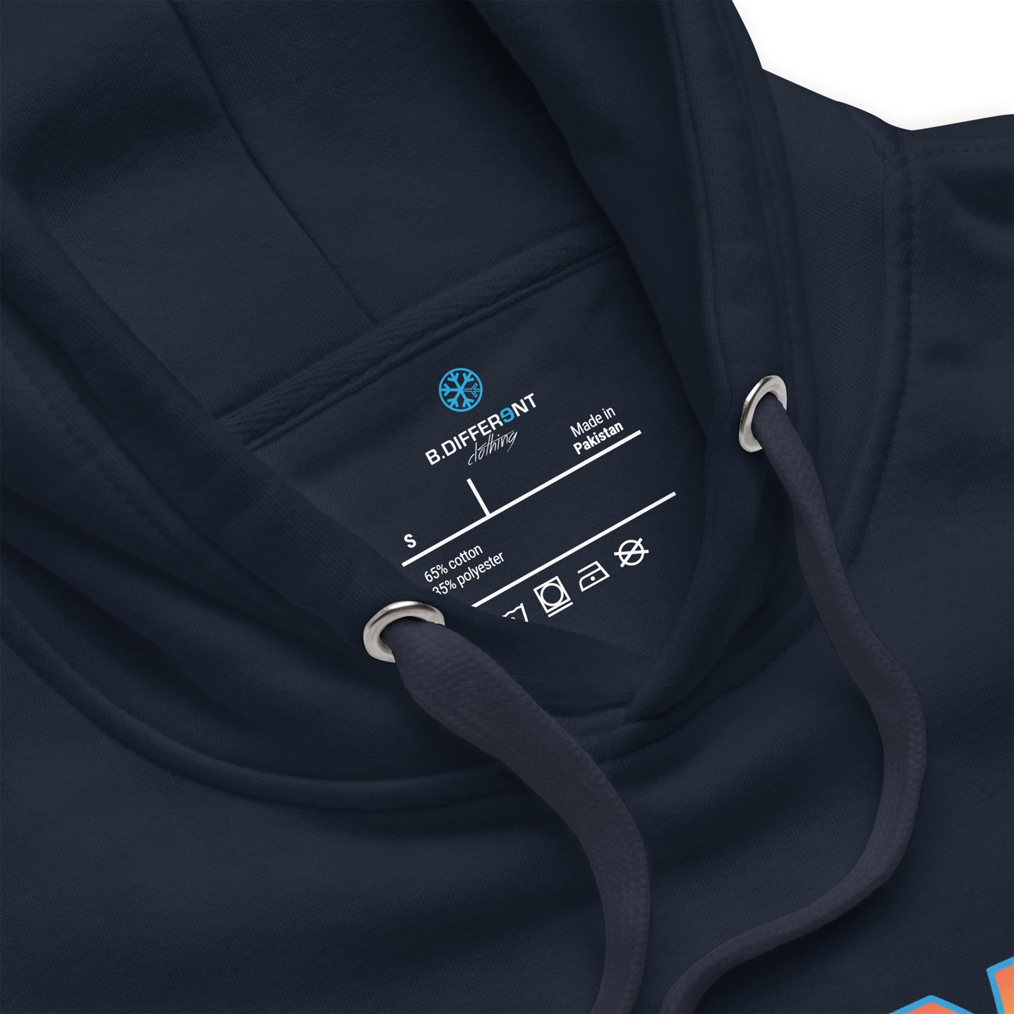 Navy-Back to the Graff Hoodie from B.Different Clothing, collar, graffiti-inspired streetwear