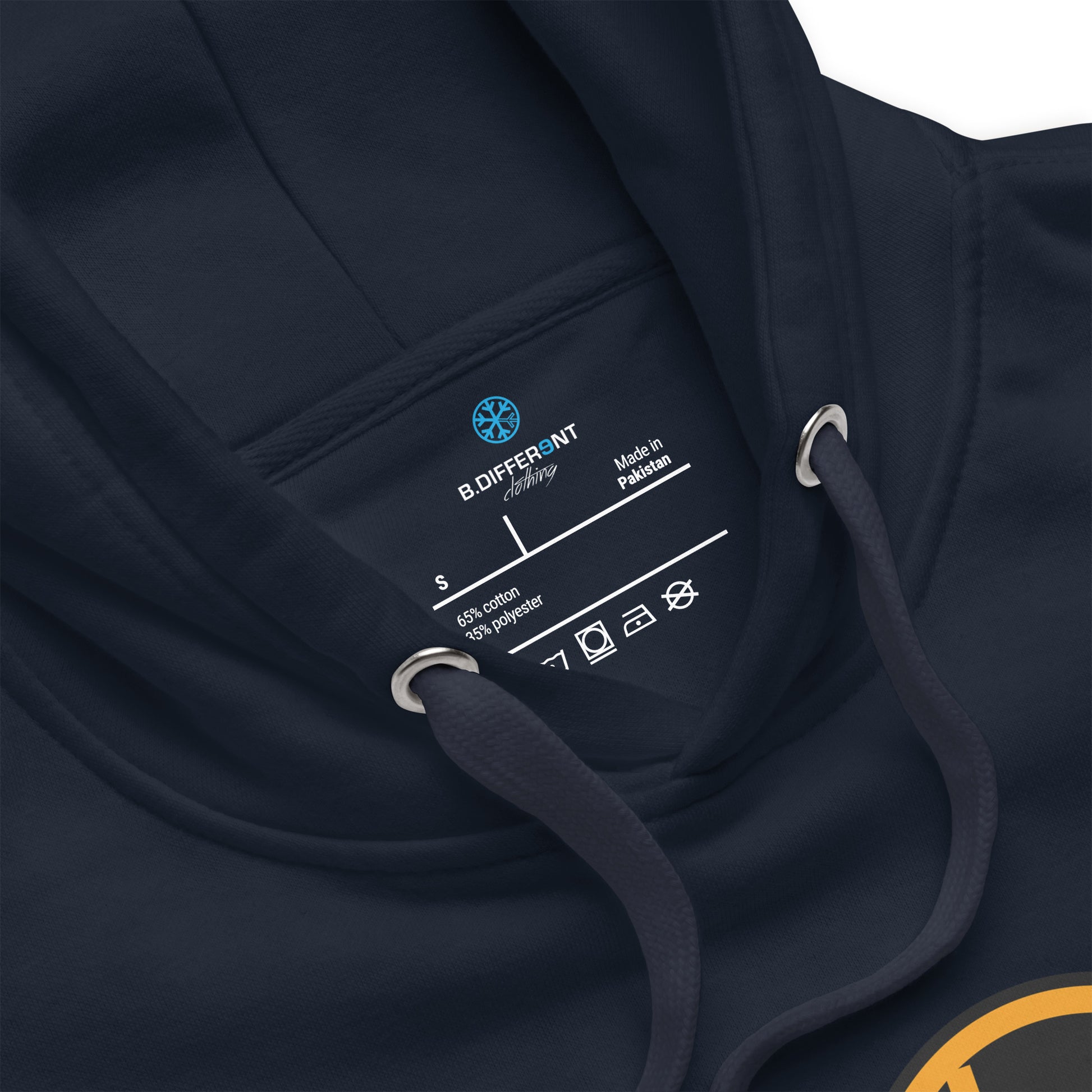 Navy-Get Down Graffiti Lettering Hoodie from B.Different Clothing, collar, graffiti-inspired streetwear
