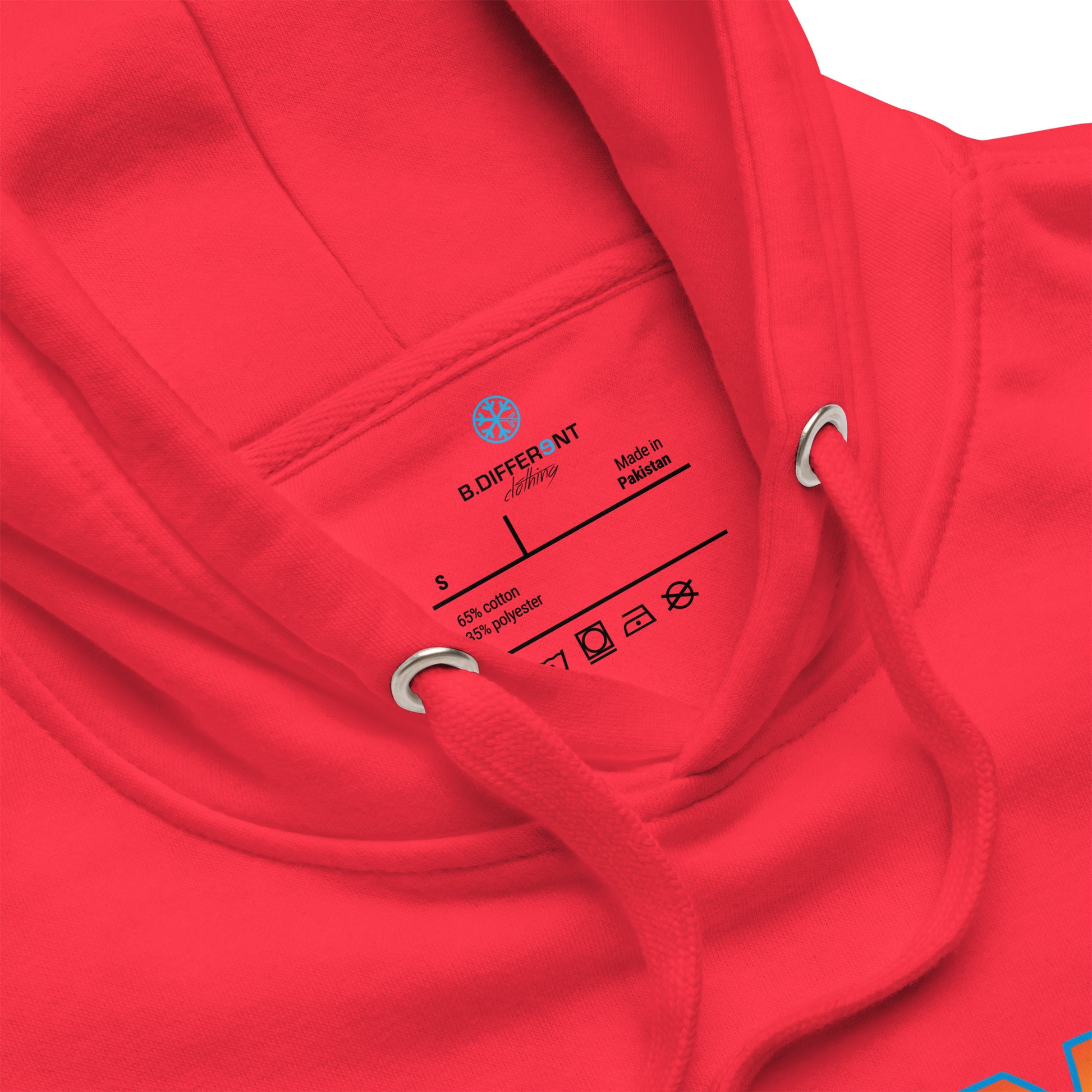 Red-Back to the Graff Hoodie from B.Different Clothing, collar, graffiti-inspired streetwear