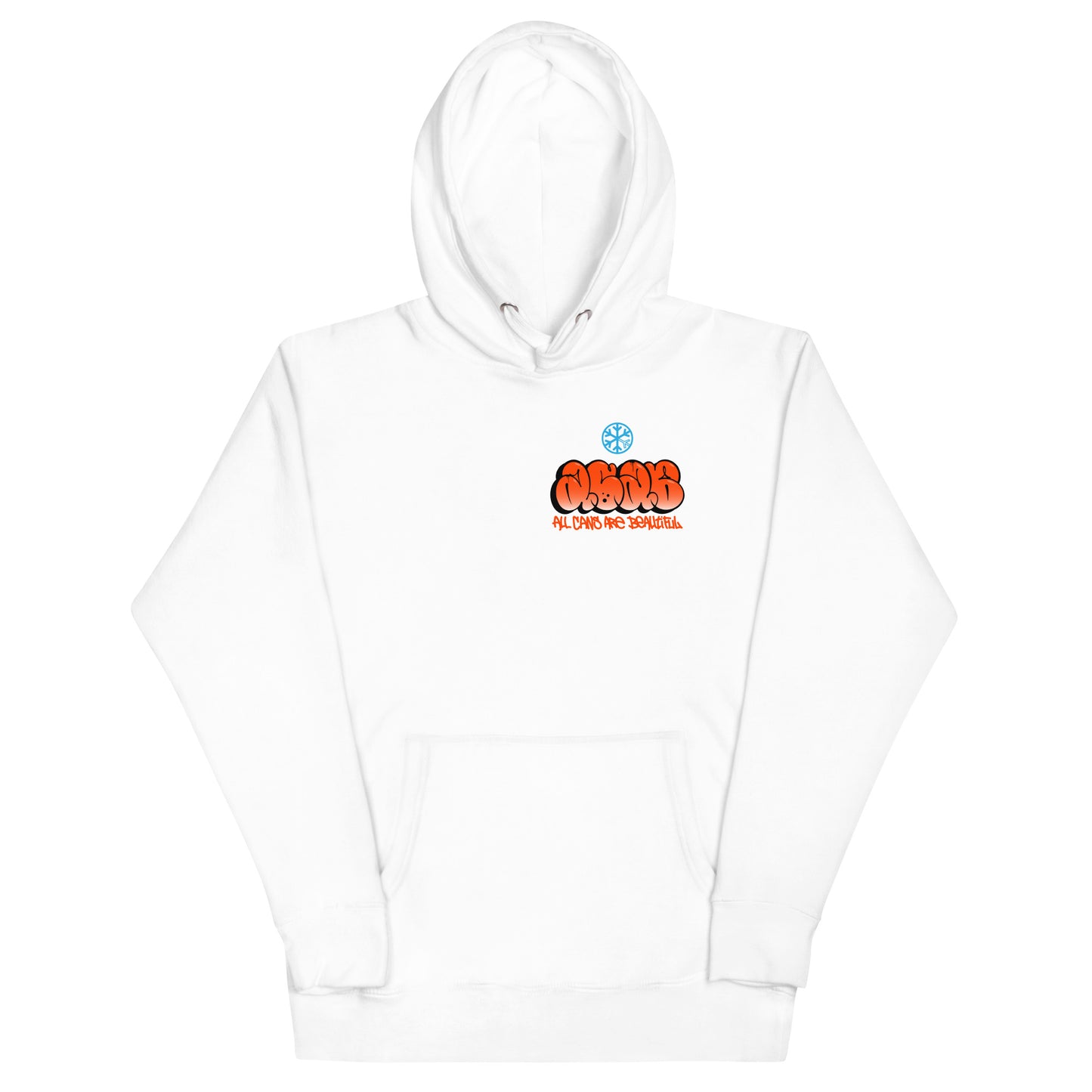 White-ACAB Girl Graffiti Hoodie from B.Different Clothing, front view, graffiti-inspired streetwear