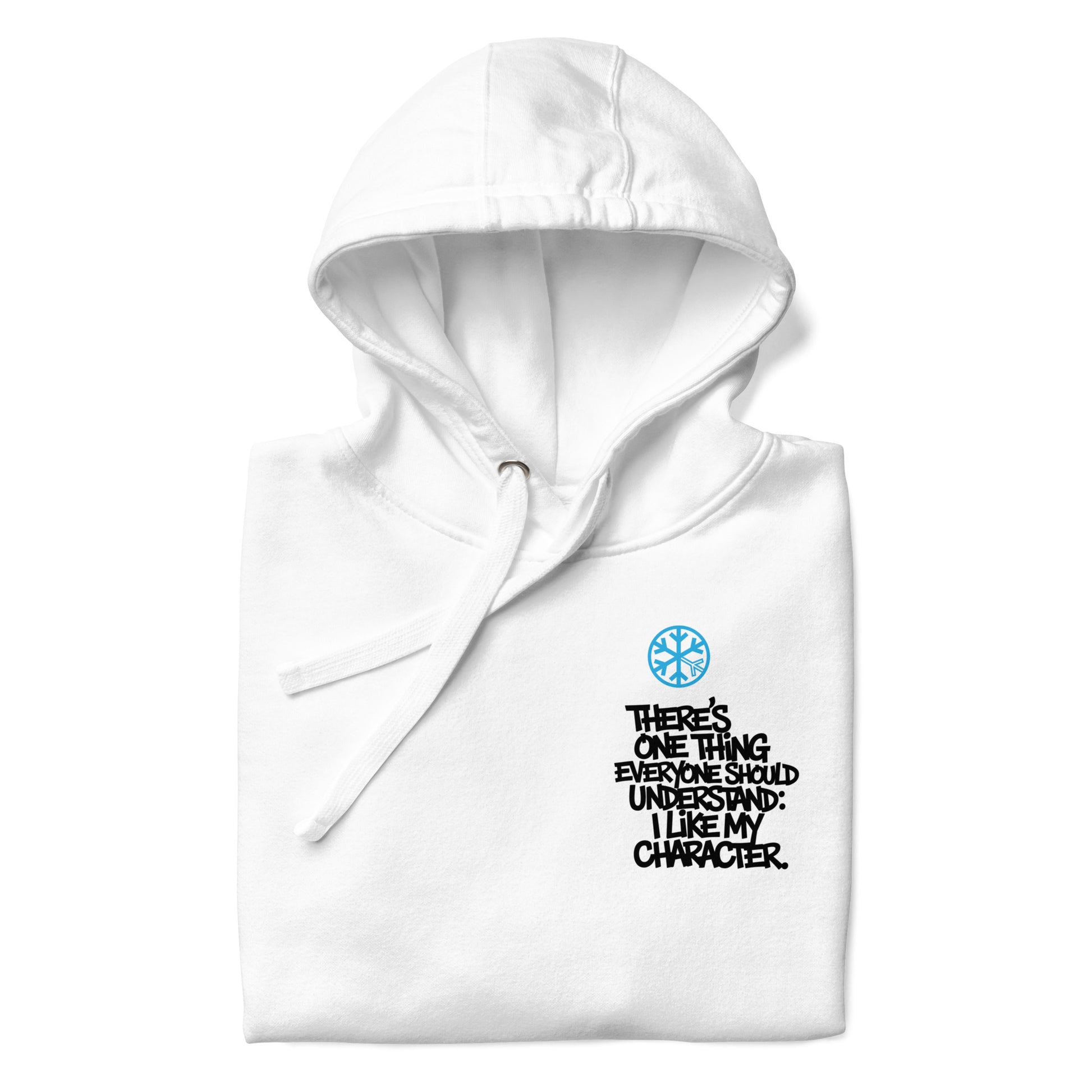 White-Dennis Graffiti Hoodie from B.Different Clothing, folded, graffiti-inspired streetwear
