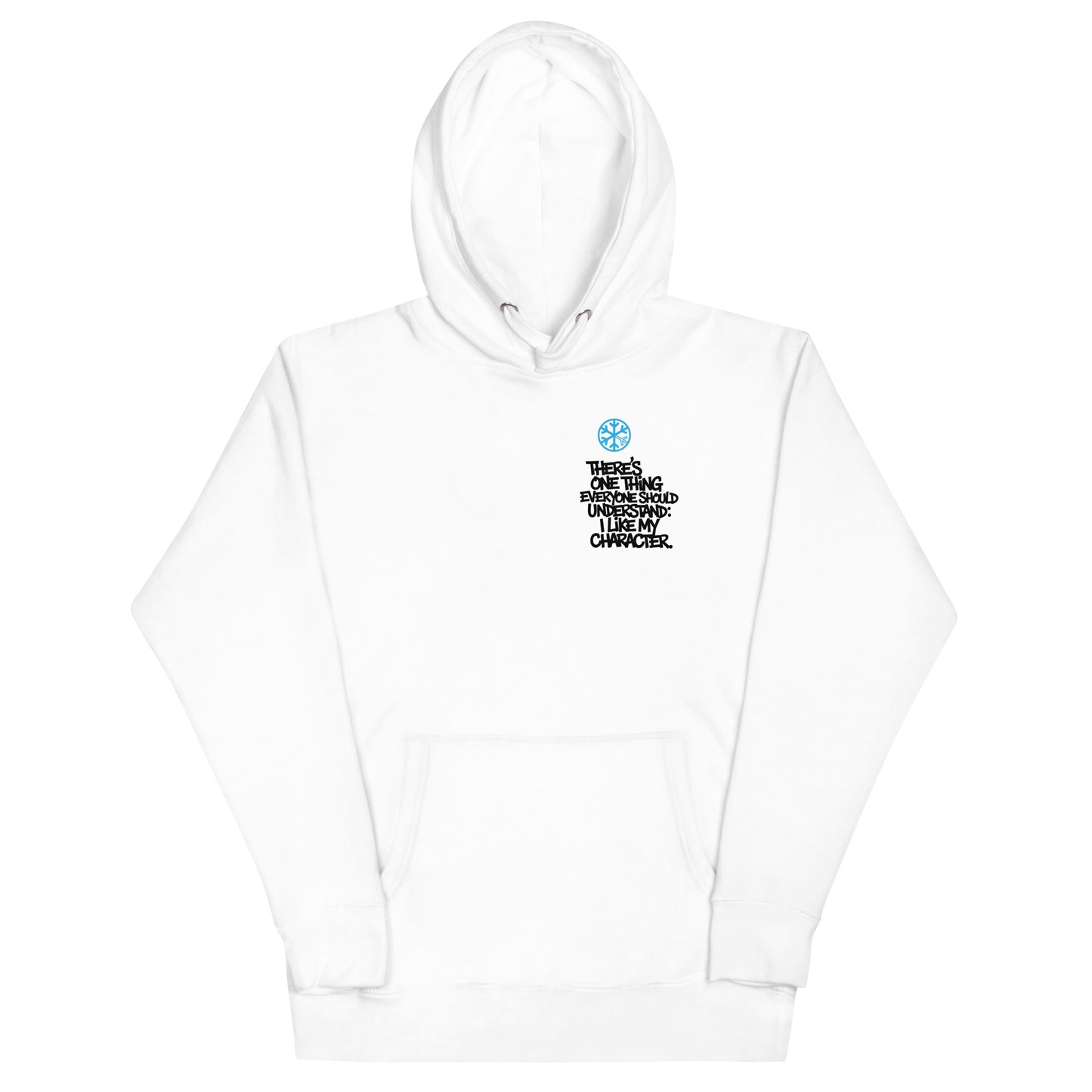 White-Dennis Graffiti Hoodie from B.Different Clothing, front view, graffiti-inspired streetwear