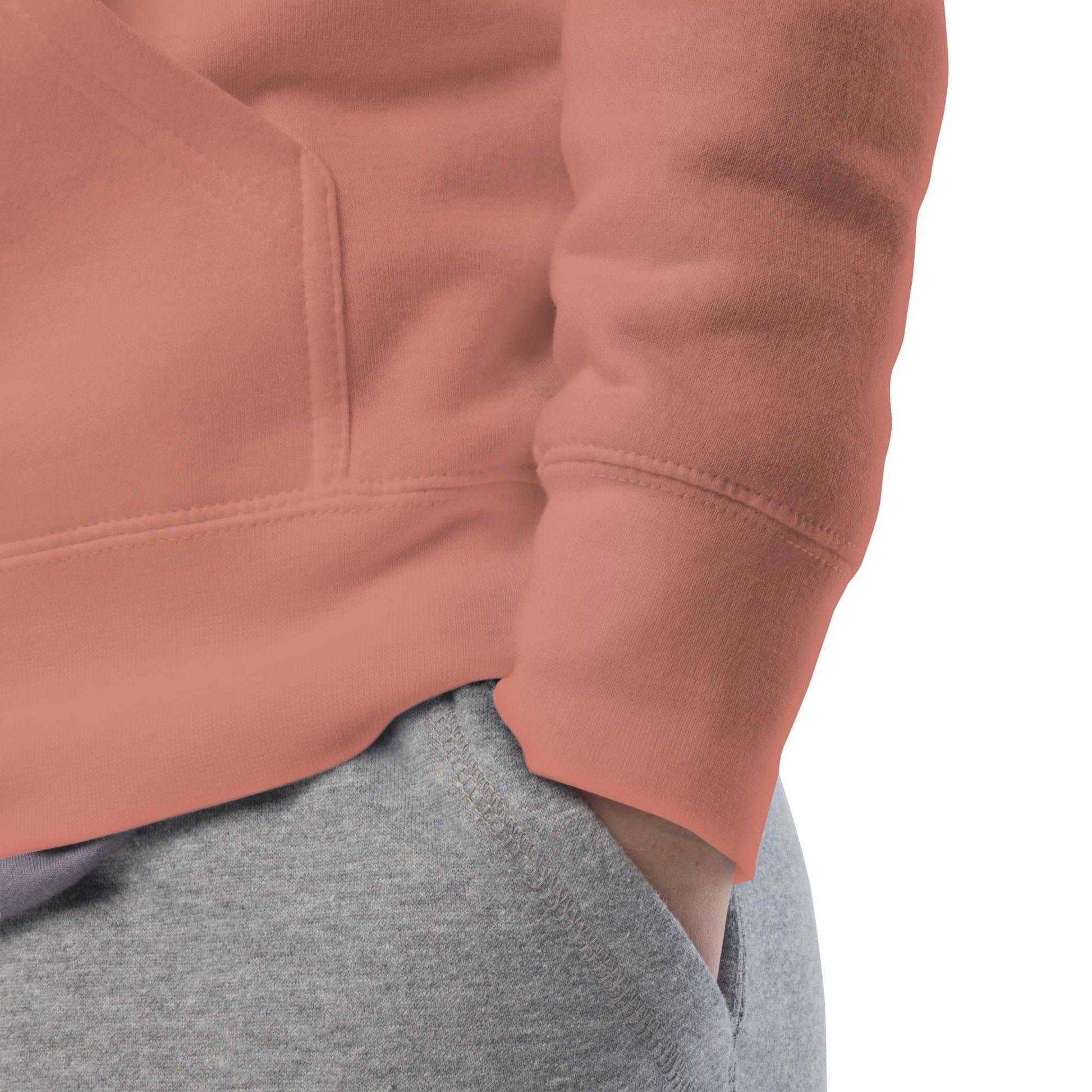 Pink-Leonardo da Vinci Hoodie from B.Different Clothing, detail, graffiti-inspired streetwear
