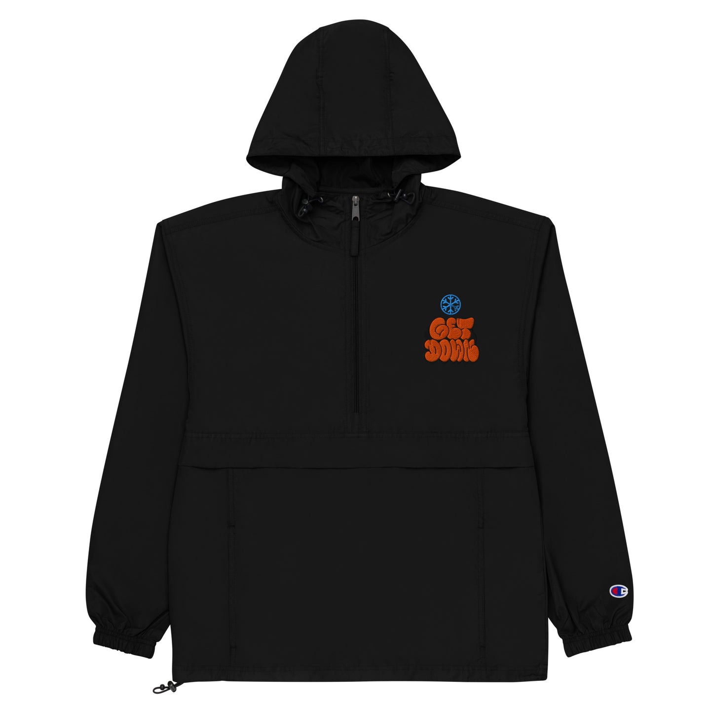 Black-Get Down Graffiti Throw-up Windbreaker Jacket from B.Different Clothing, flat view, graffiti-inspired streetwear