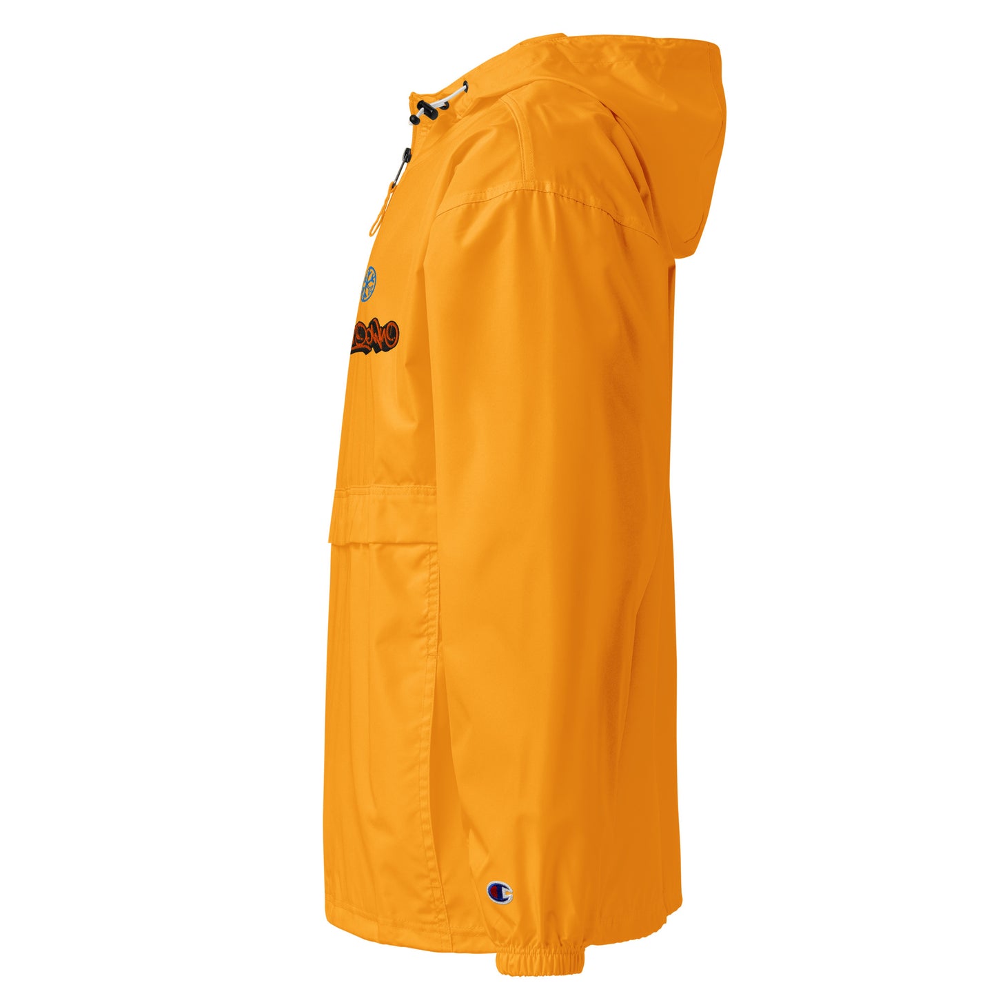 Yellow-Get Down Graffiti Tag Windbreaker Jacket from B.Different Clothing, left view, graffiti-inspired streetwear