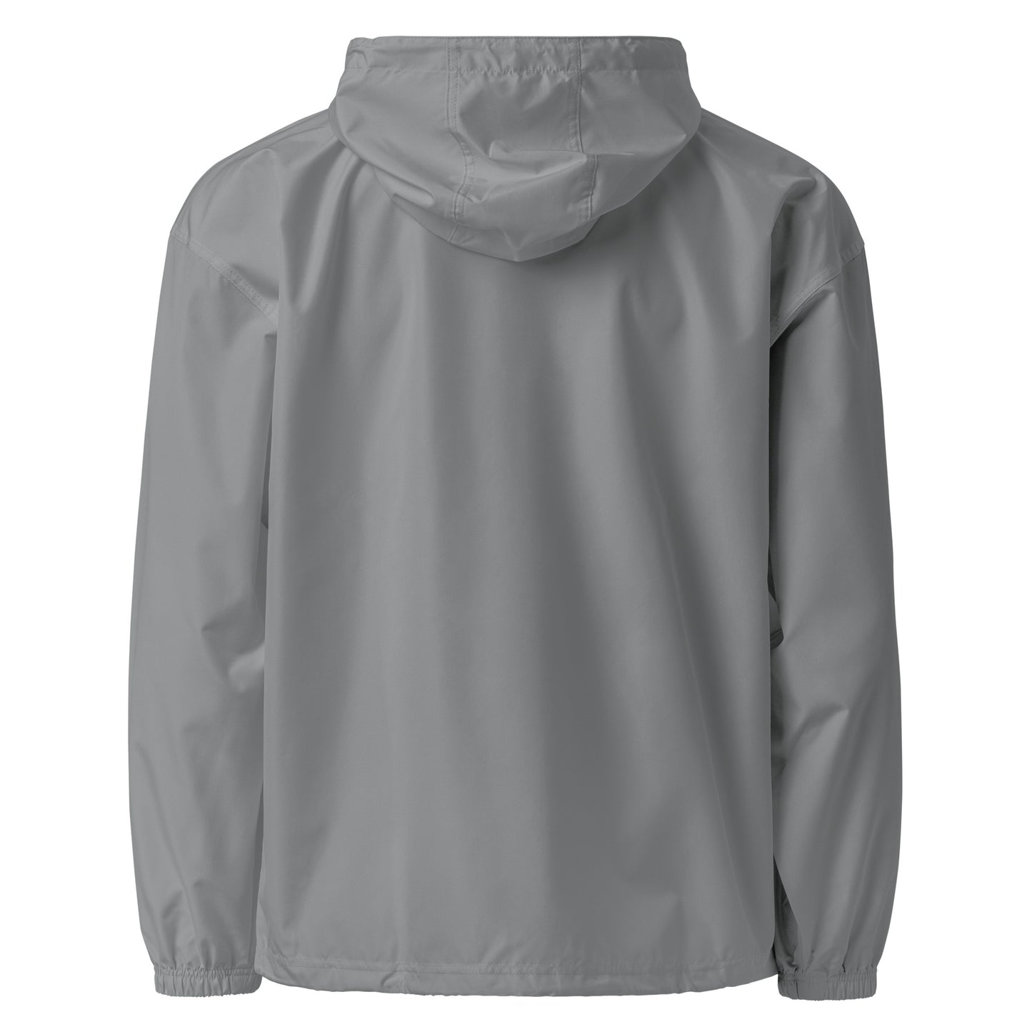 Gray-Stay Weird Windbreaker Jacket from B.Different Clothing, back view, graffiti-inspired streetwear