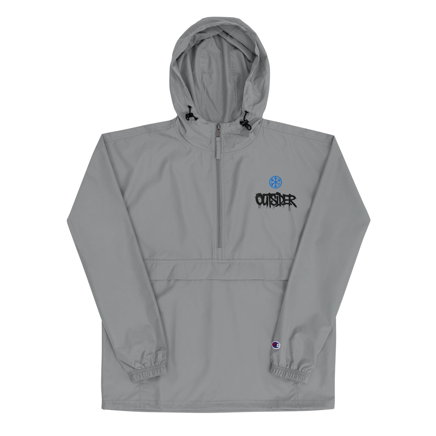 Gray-Outsider Graffiti Tag Windbreaker Jacket from B.Different Clothing, front view, graffiti-inspired streetwear