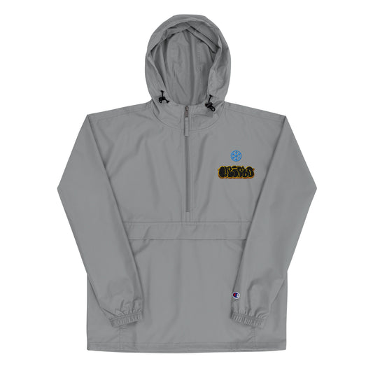 Gray-Weirdo Graffiti Throwie Windbreaker Jacket from B.Different Clothing, front view, graffiti-inspired streetwear