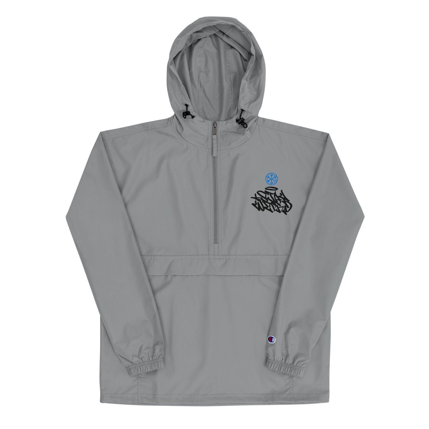 Gray-Stay Weird Graffiti Tag Windbreaker Jacket from B.Different Clothing, front view, graffiti-inspired streetwear