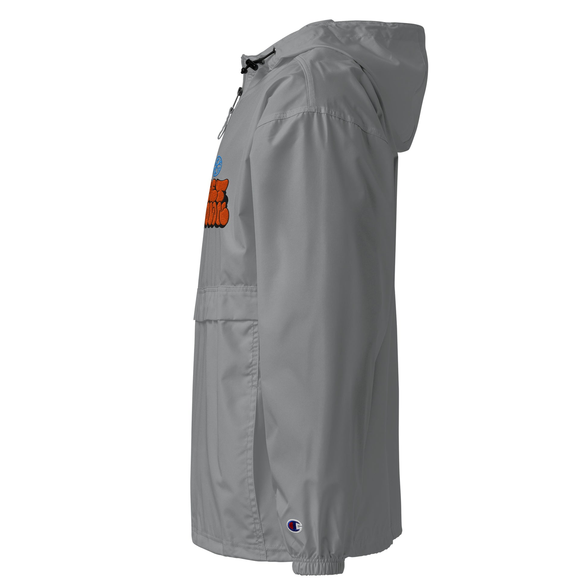 Gray-Get Down Graffiti Throw-up Windbreaker Jacket from B.Different Clothing, left view, graffiti-inspired streetwear