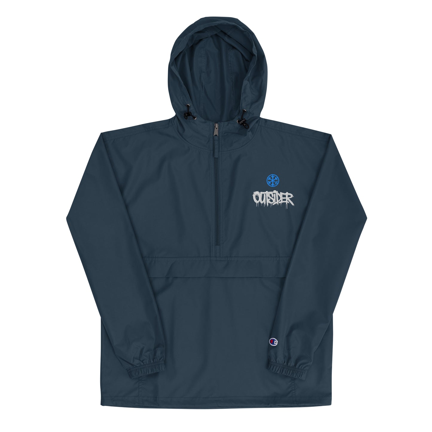 Navy-Outsider Graffiti Tag Windbreaker Jacket from B.Different Clothing, front view, graffiti-inspired streetwear