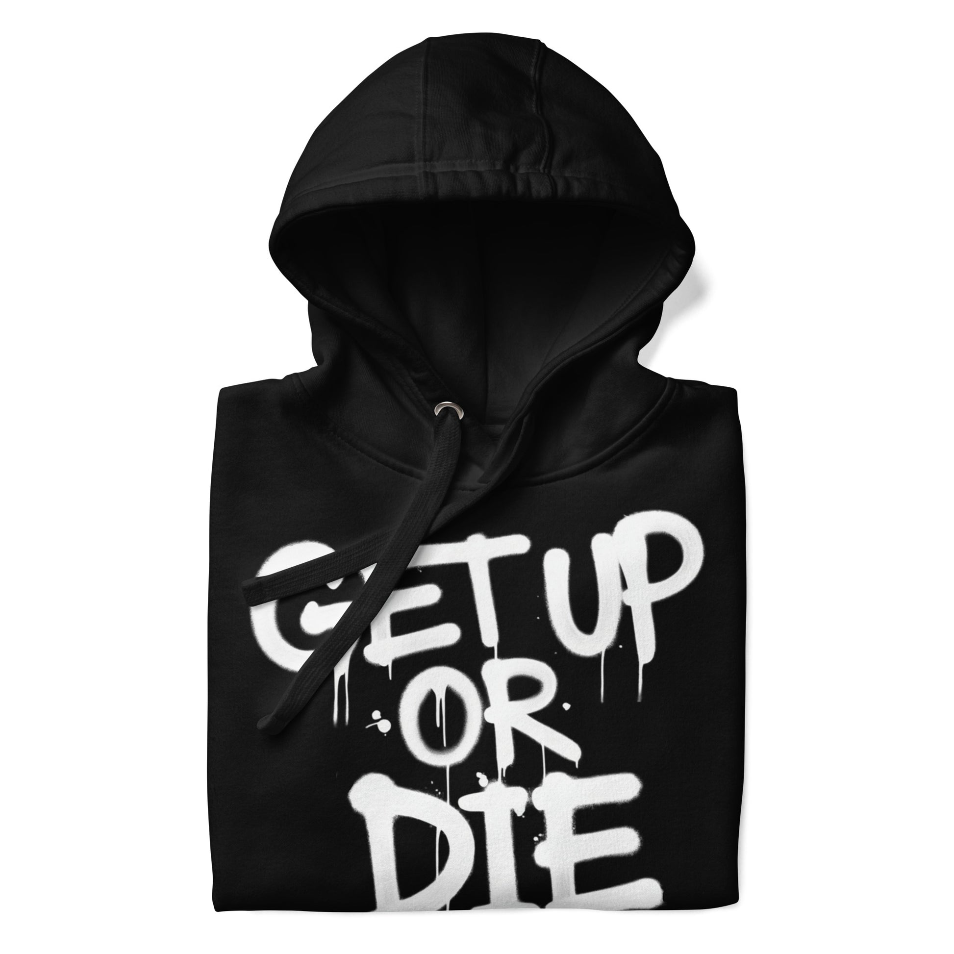 black-get-up-or-die-graffiti-tag-hoodie-folded-by-b.different-clothing-graffiti-inspired-independent-streetwear-brand