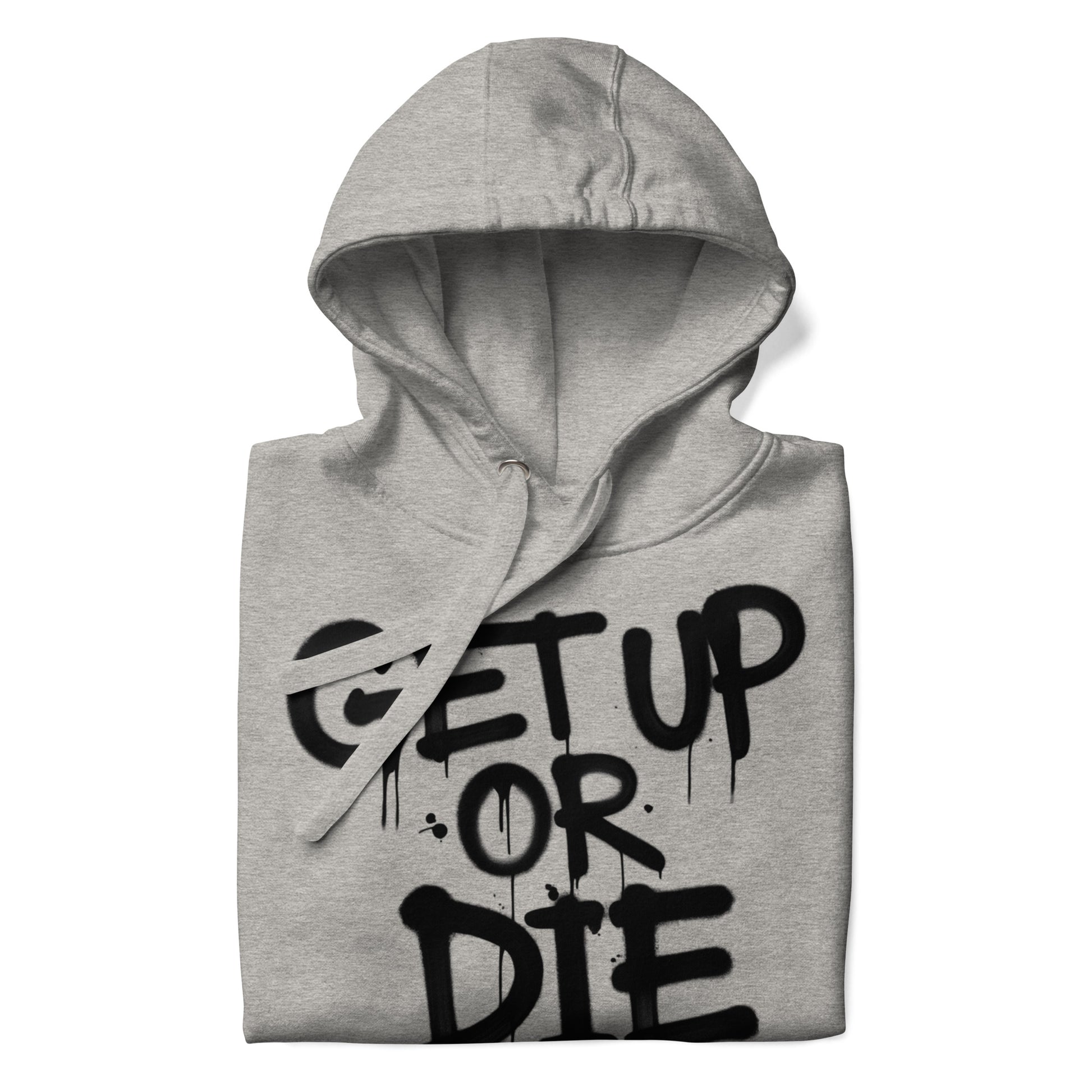 gray-get-up-or-die-graffiti-tag-hoodie-folded-by-b.different-clothing-graffiti-inspired-independent-streetwear-brand