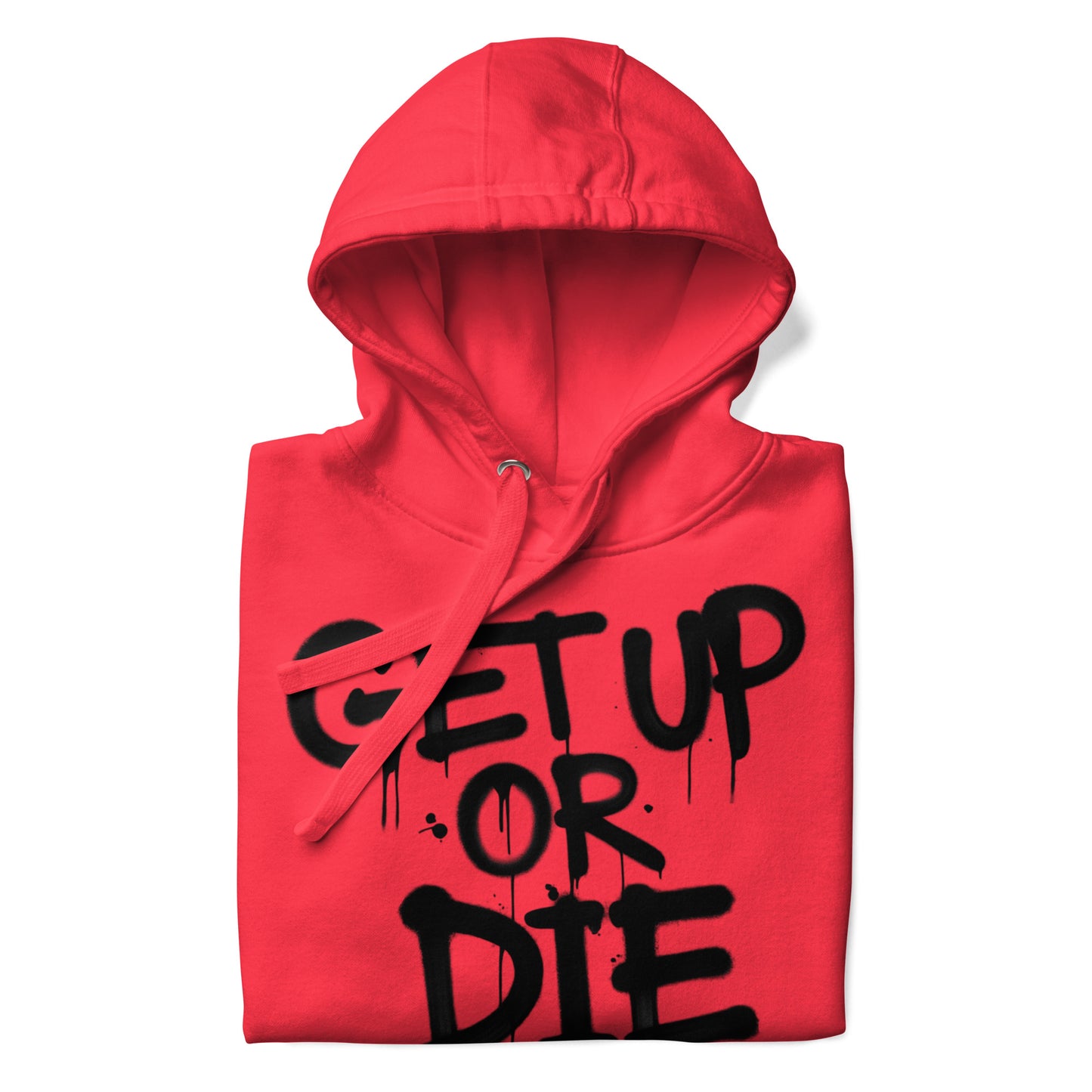 red-get-up-or-die-graffiti-tag-hoodie-folded-by-b.different-clothing-graffiti-inspired-independent-streetwear-brand