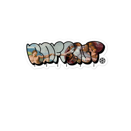 sticker-bdfrnt-graffiti-throwie-creation-of-adam-by-b.different-clothing-graffiti-inspired-independent-streetwear-brand