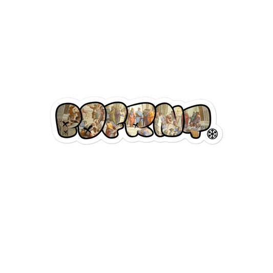 BDFRNT Throwie x School of Athens Graffiti Sticker from B.Different Clothing, graffiti-inspired streetwear