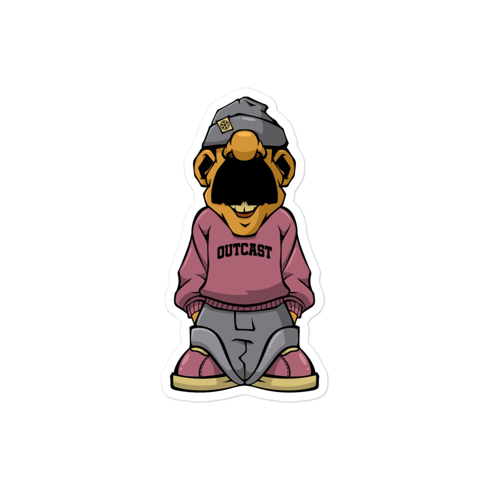 Outcast Graffiti Character Sticker from B.Different Clothing, graffiti-inspired streetwear