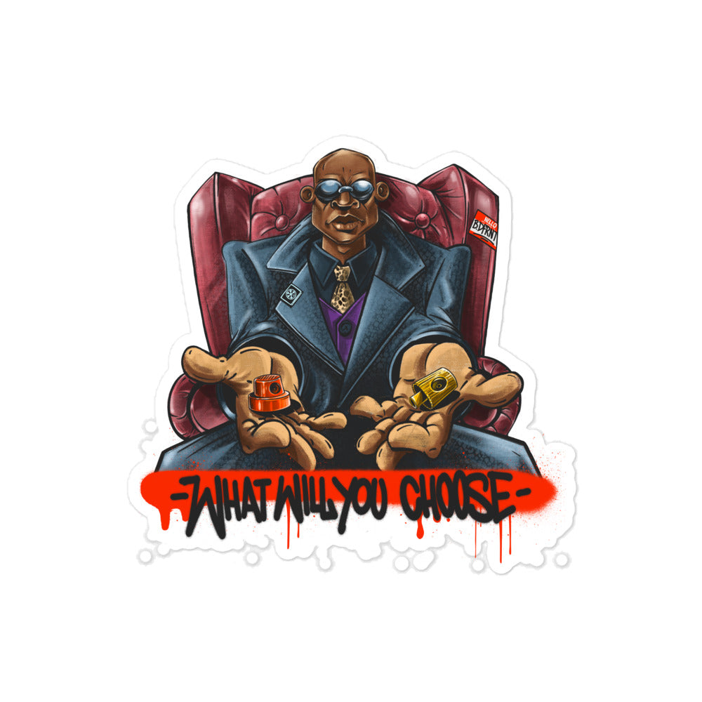 Make Your Choice Graffiti Sticker by Trk One from B.Different Clothing, graffiti-inspired streetwear