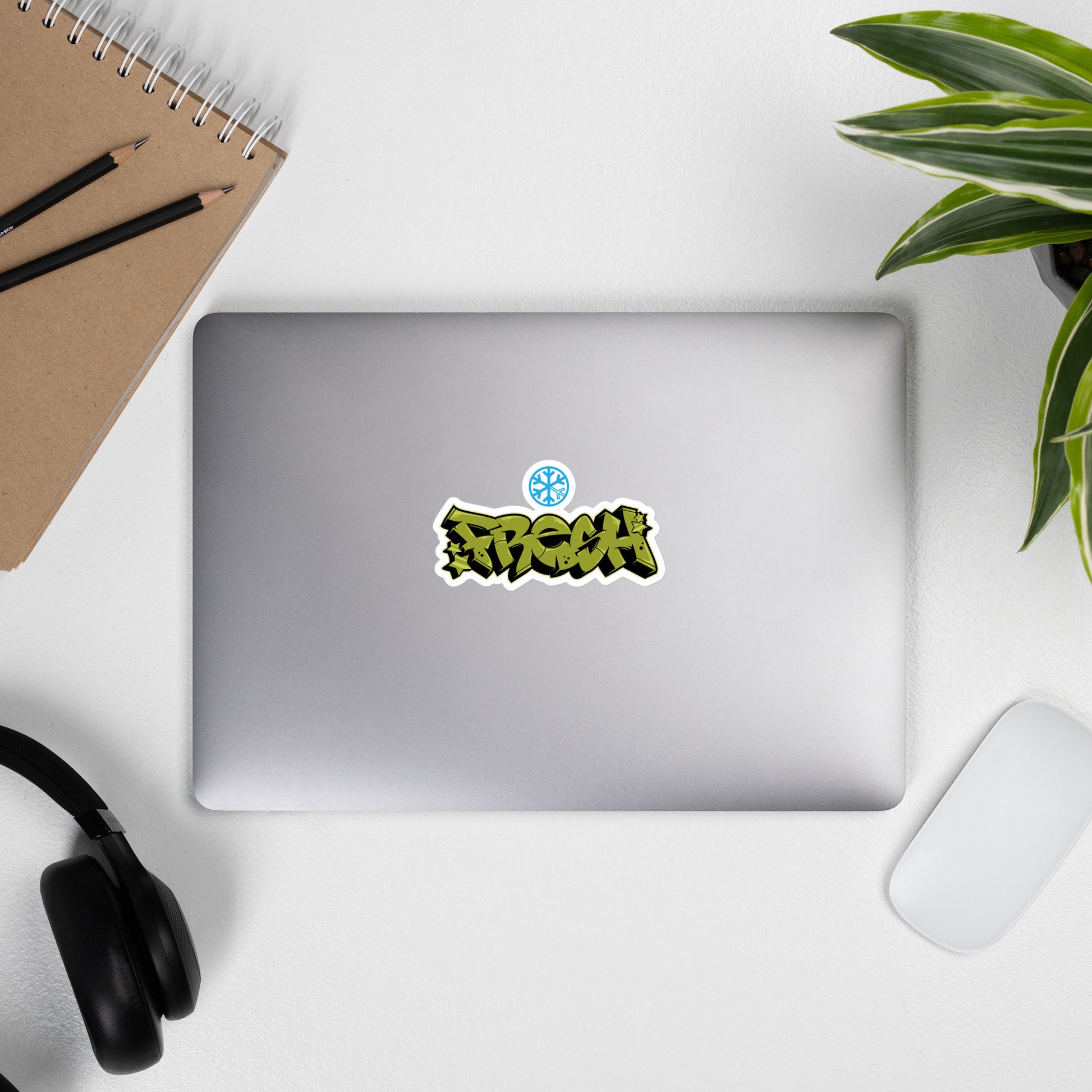 Laptop with Fresh Graffiti Piece Sticker from B.Different Clothing, graffiti-inspired streetwear