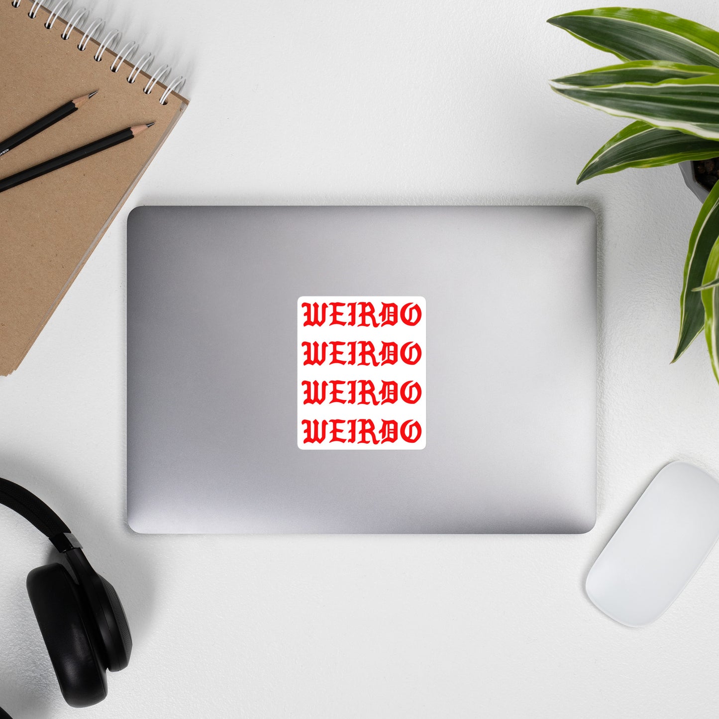 Laptop with Weirdo x 4 Sticker from B.Different Clothing, graffiti-inspired streetwear