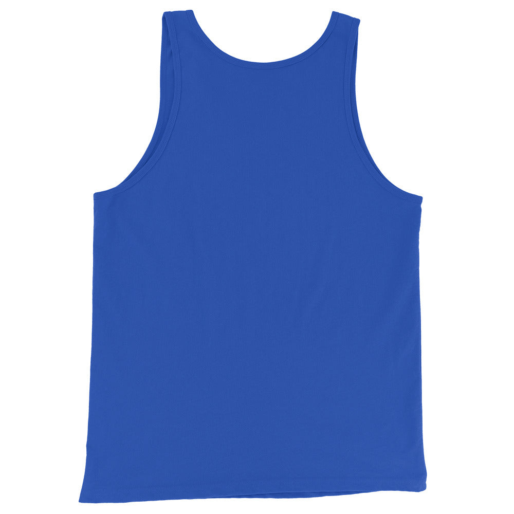Blue-Fuck The Vandal Squad Graffiti Tank Top from B.Different Clothing, back view, graffiti-inspired streetwear