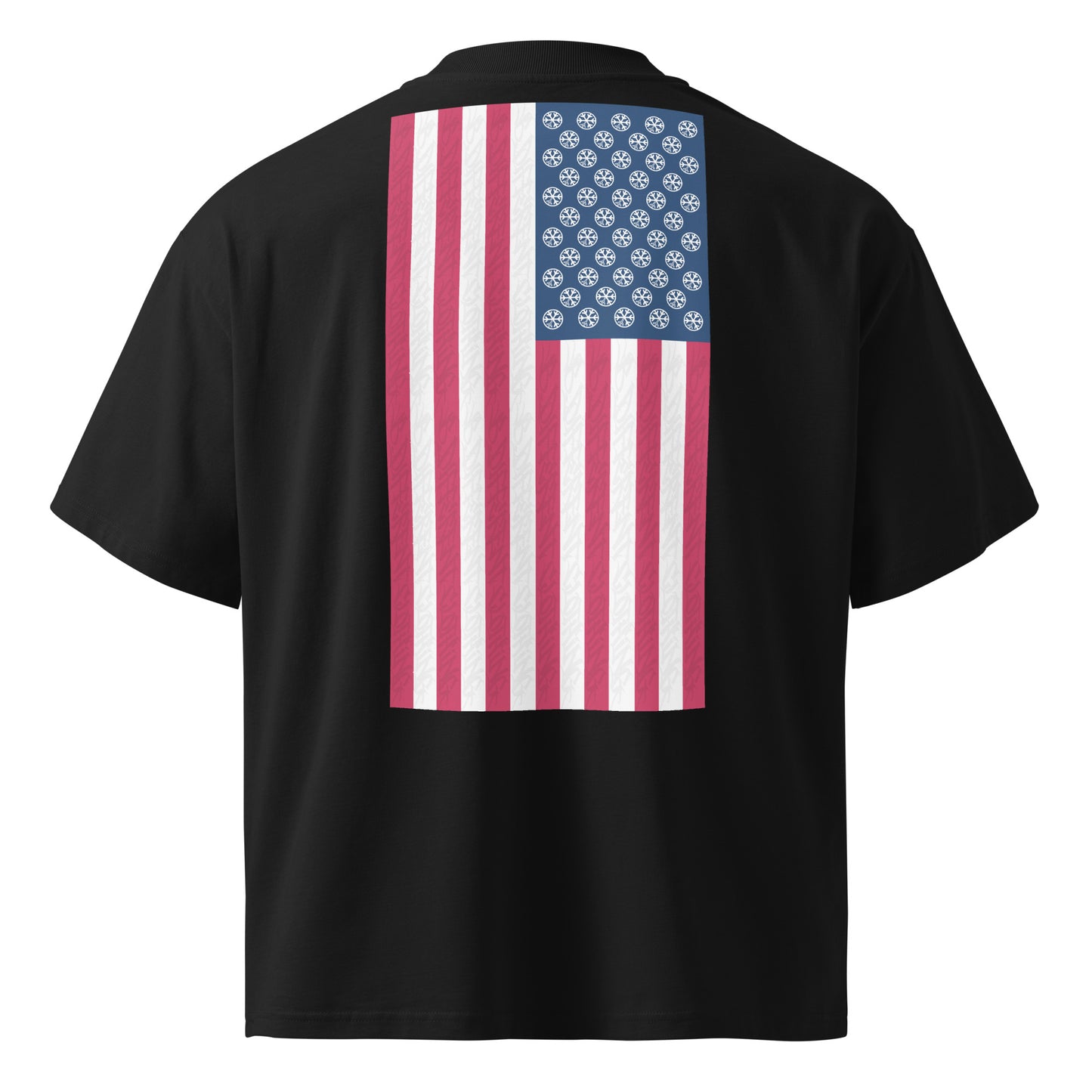 Black-Flag Graffiti Tee from B.Different Clothing, back view, graffiti-inspired streetwear, oversized heavyweight t-shirt