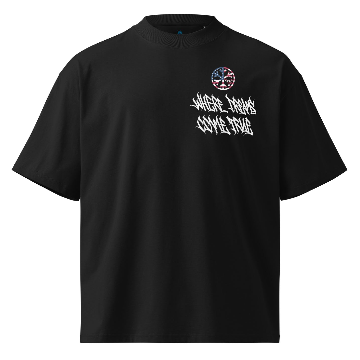 Black-Flag Graffiti Tee from B.Different Clothing, folded, graffiti-inspired streetwear, oversized heavyweight t-shirt