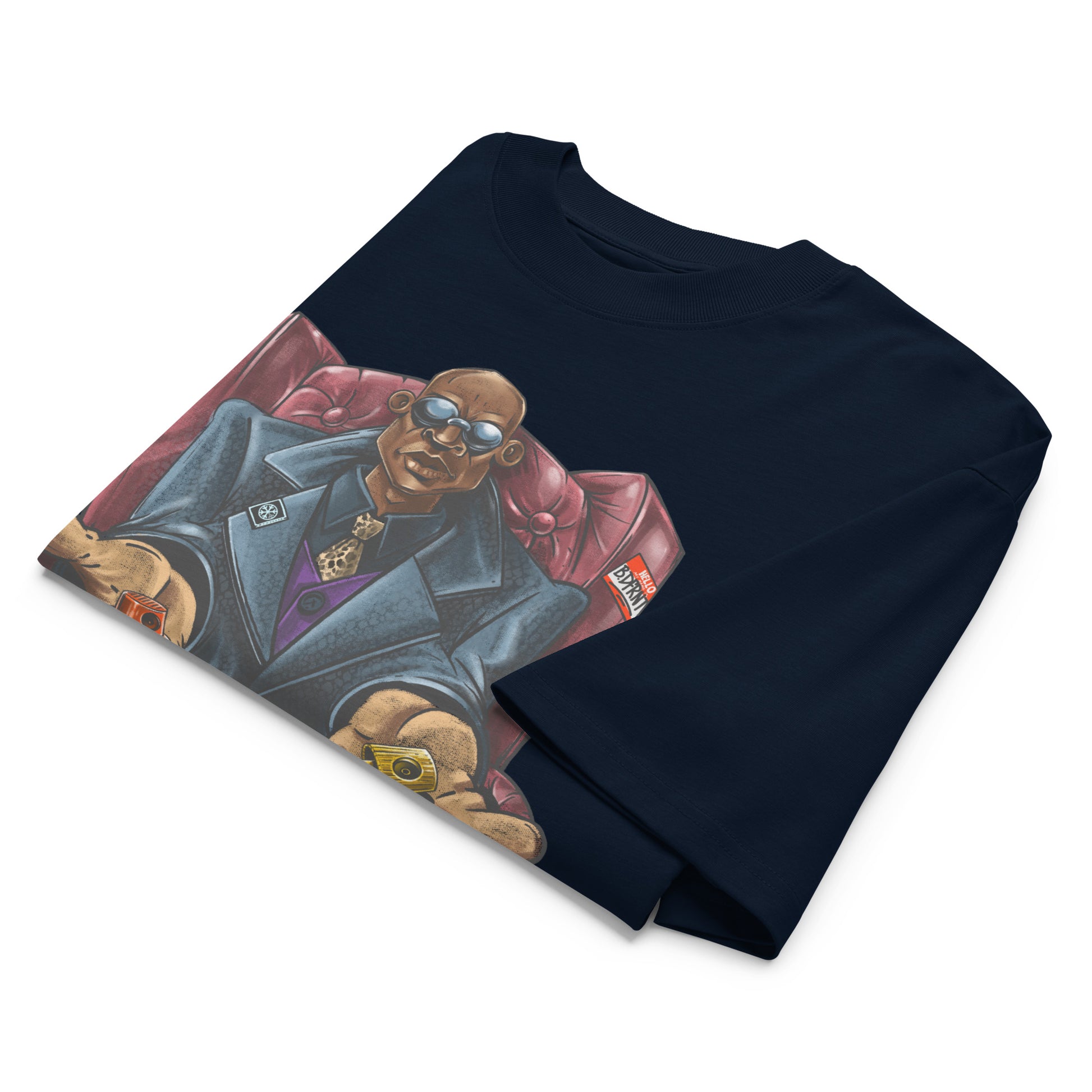 Navy-Make Your Choice Graffiti Tee by Trk One from B.Different Clothing, folded, graffiti-inspired streetwear, oversized heavyweight t-shirt