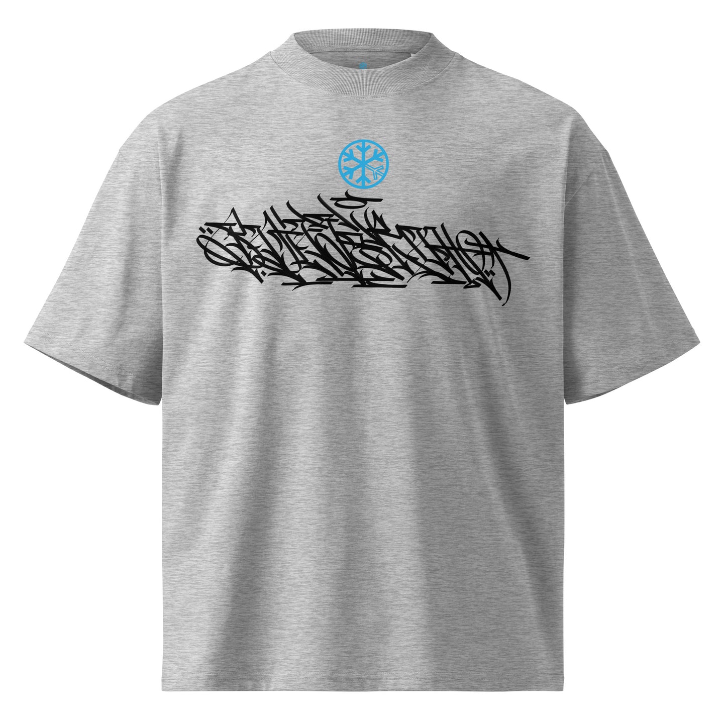 Gray-Shew Collab Graffiti Tee from B.Different Clothing, front view, graffiti-inspired streetwear, oversized heavyweight t-shirt