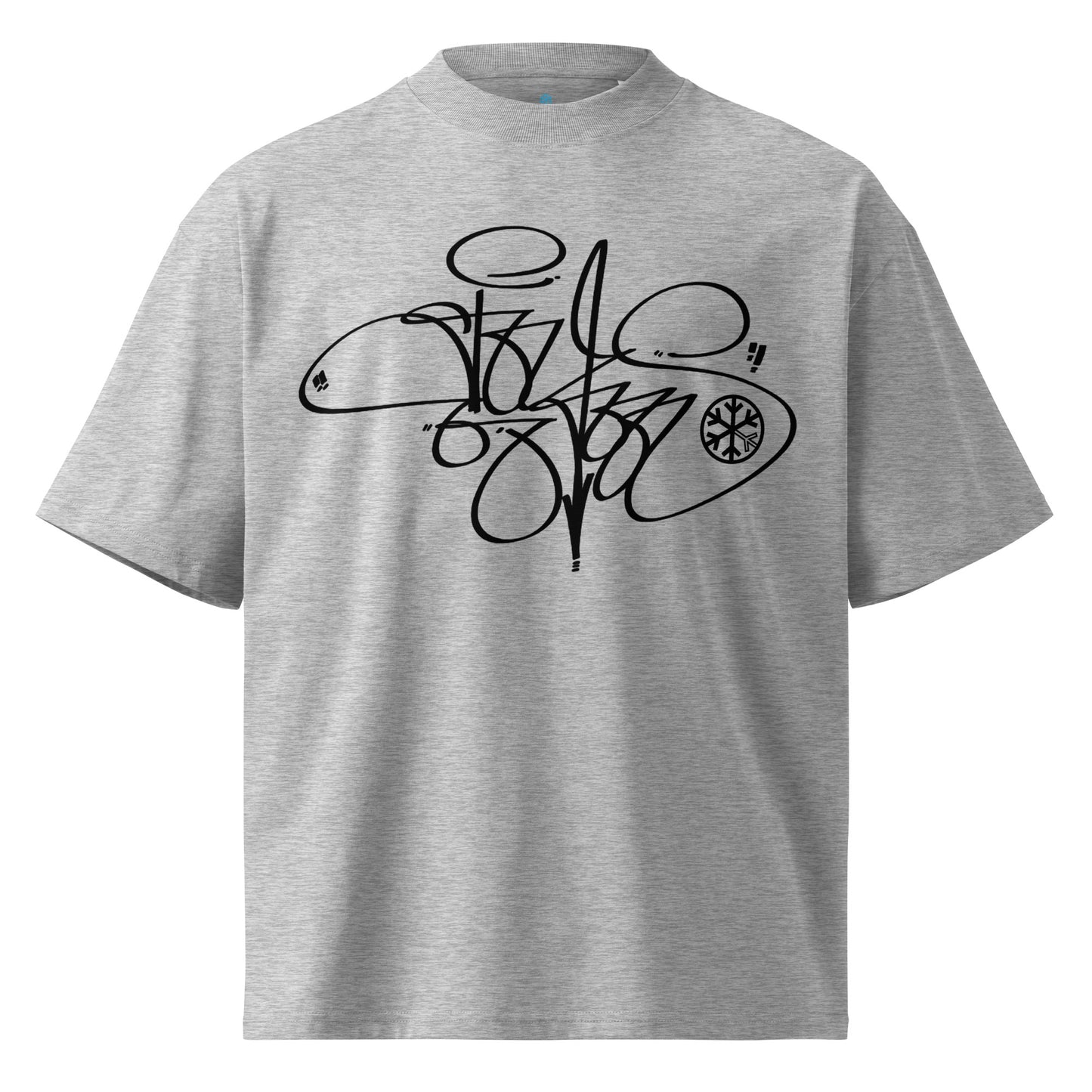 Gray-Toys Tag Tee by Graffiti Dad from B.Different Clothing, front view, graffiti-inspired streetwear, oversized heavyweight t-shirt