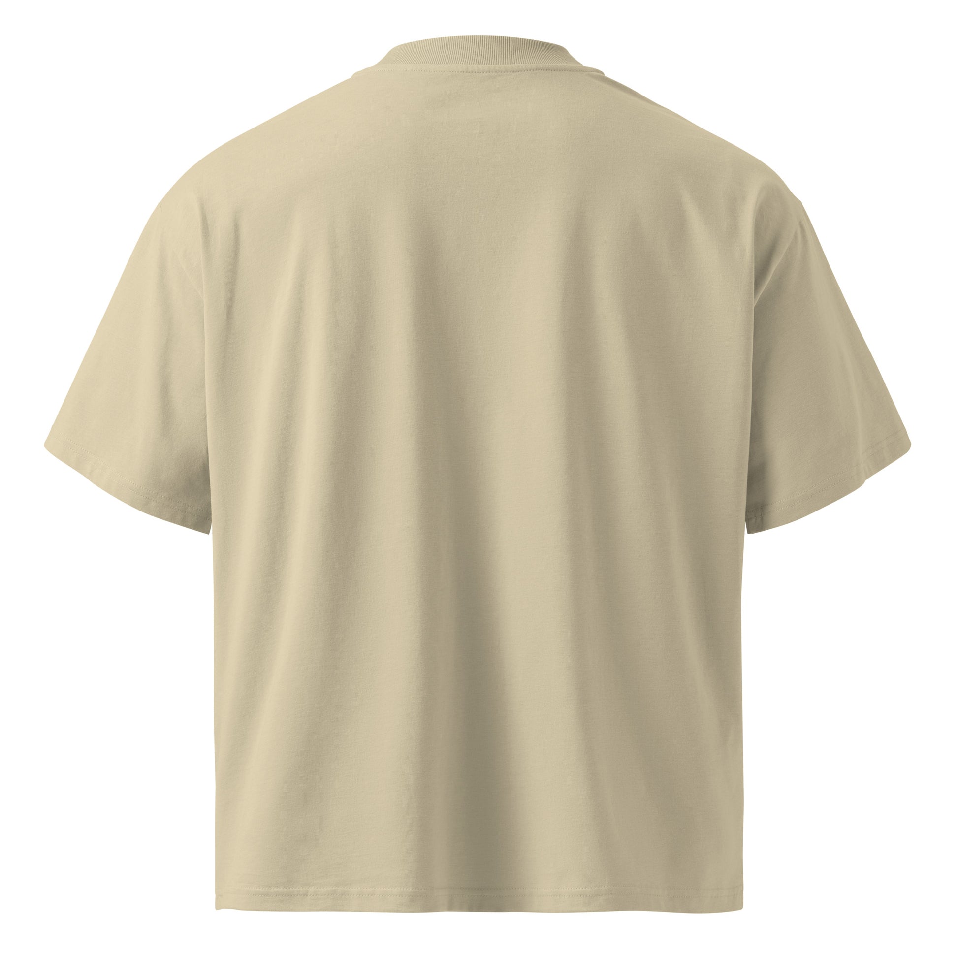 Beige-1312 Graffiti Tag Tee by Caos One from B.Different Clothing, back view, graffiti-inspired streetwear, oversized heavyweight t-shirt