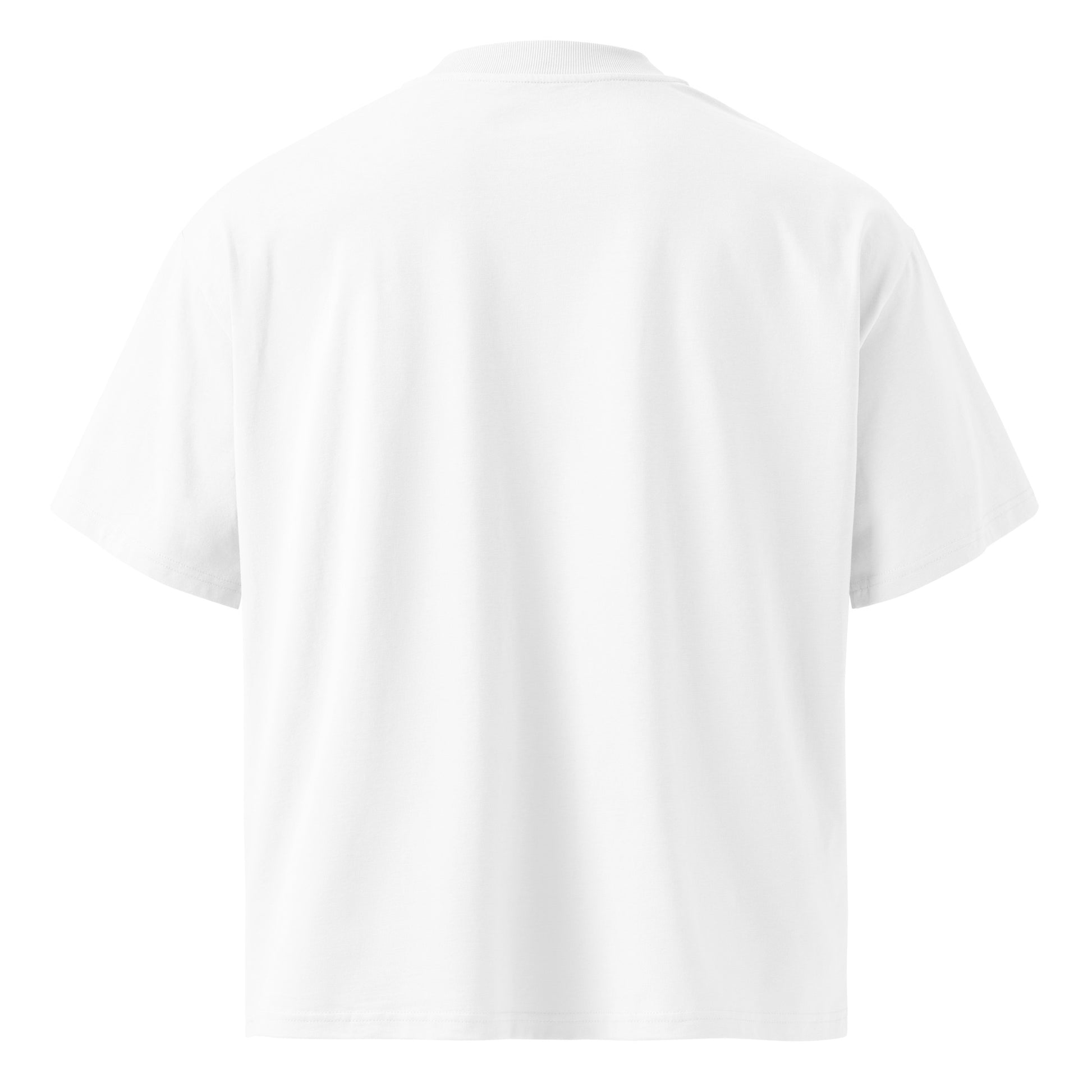 White-Mug Short Graffiti Tee by Trk One from B.Different Clothing, back view, graffiti-inspired streetwear, oversized heavyweight t-shirt
