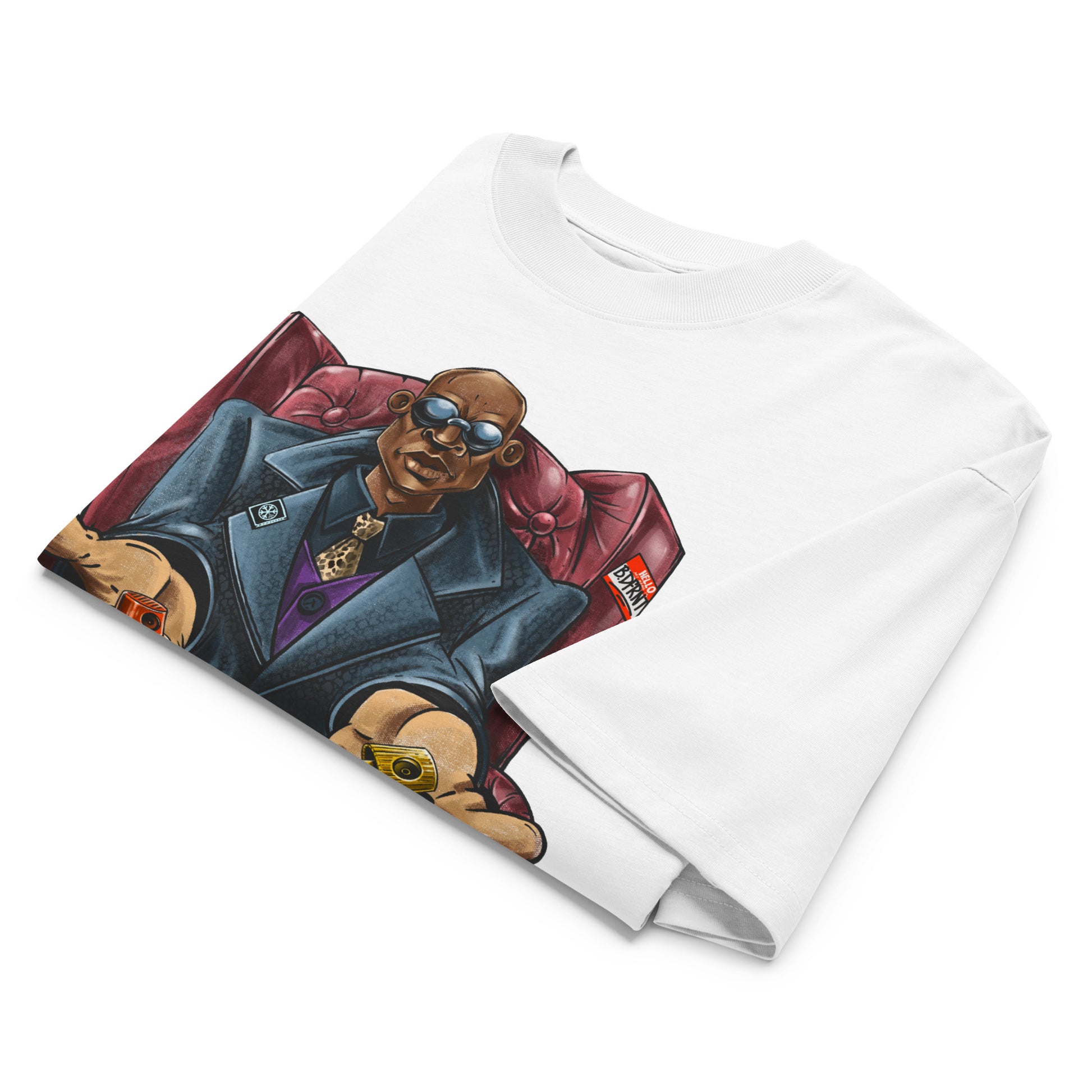 White-Make Your Choice Graffiti Tee by Trk One from B.Different Clothing, folded, graffiti-inspired streetwear, oversized heavyweight t-shirt