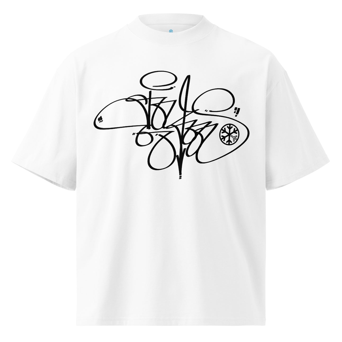 White-Toys Tag Tee by Graffiti Dad from B.Different Clothing, folded, graffiti-inspired streetwear, oversized heavyweight t-shirt
