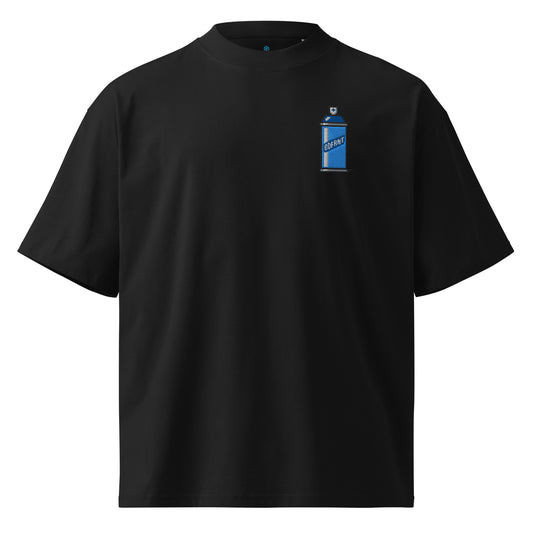 Black-Pixel Spray Can Graffiti Tee from B.Different Clothing, front view, graffiti-inspired streetwear oversized heavyweight t-shirt