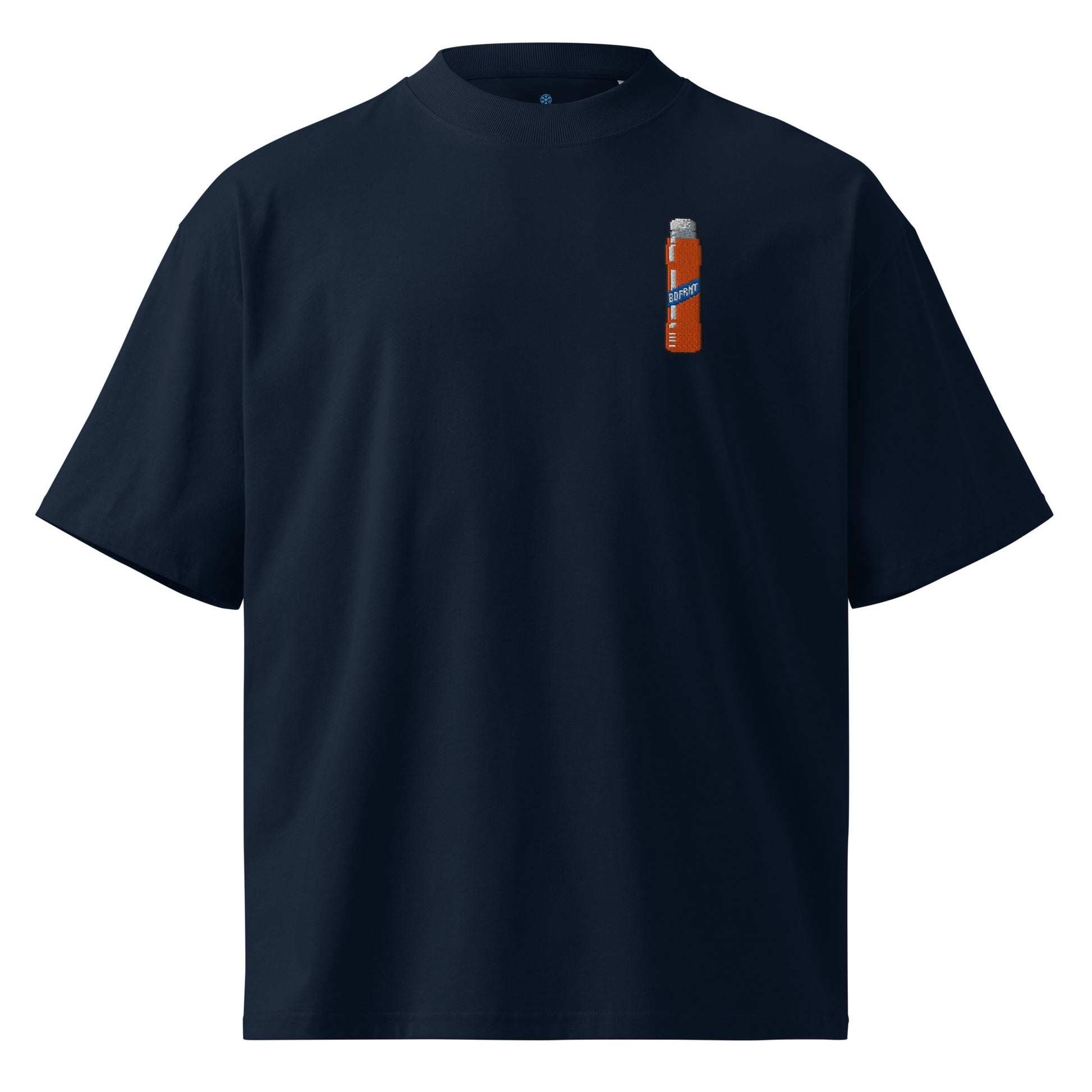 Navy-Pixel Marker Graffiti Tee from B.Different Clothing, front view, graffiti-inspired streetwear oversized heavyweight t-shirt