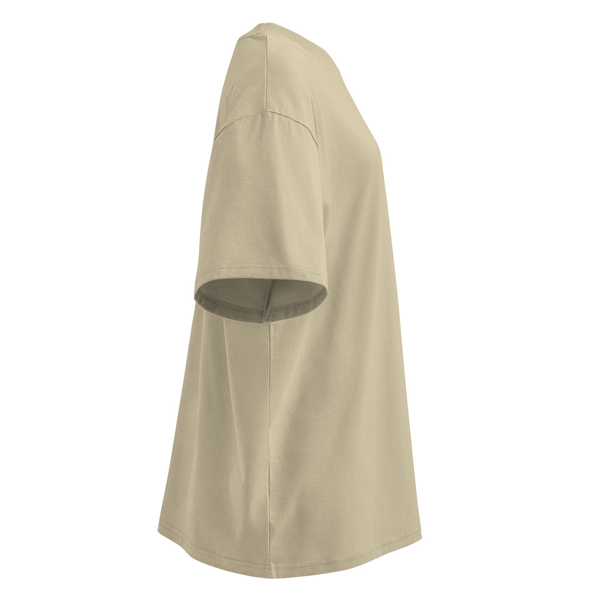 Beige-Pixel Balaclava Graffiti Tee from B.Different Clothing, right view, graffiti-inspired streetwear, oversized heavyweight t-shirt