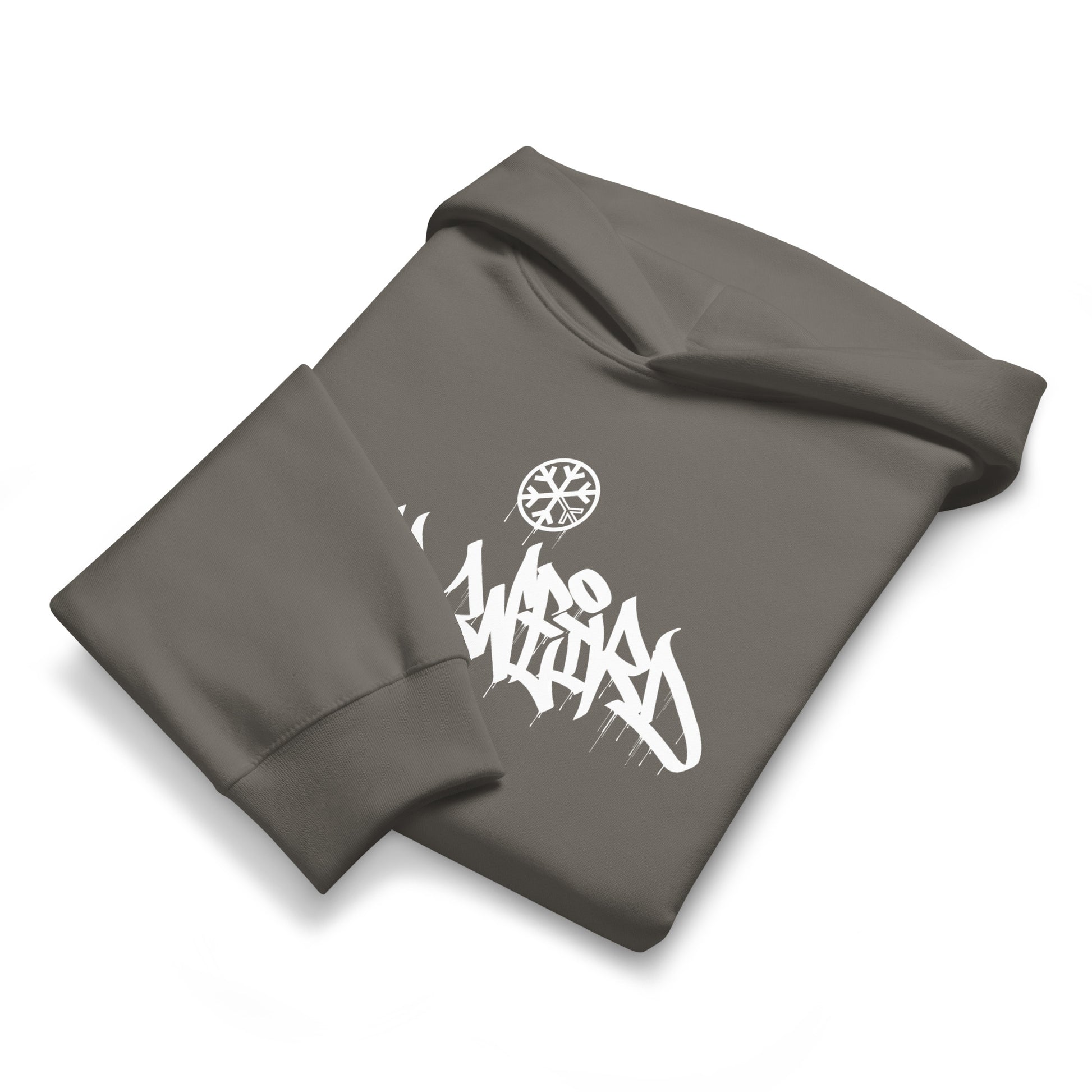 Dark Gray-Stay Weird Graffiti Tag Hoodie by Monsterinho from B.Different Clothing, front view, graffiti-inspired streetwear, oversized heavyweight