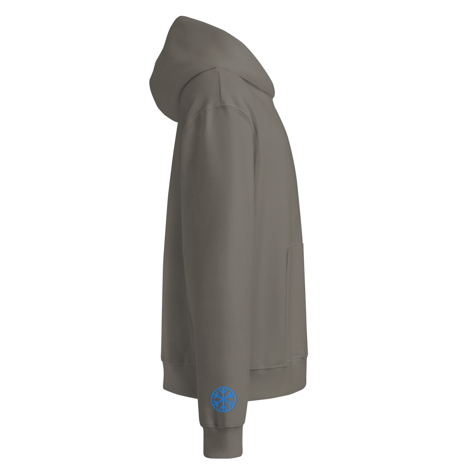 Gray-Pixel Spray Can Graffiti Hoodie from B.Different Clothing, side view, graffiti-inspired streetwear oversized heavyweight